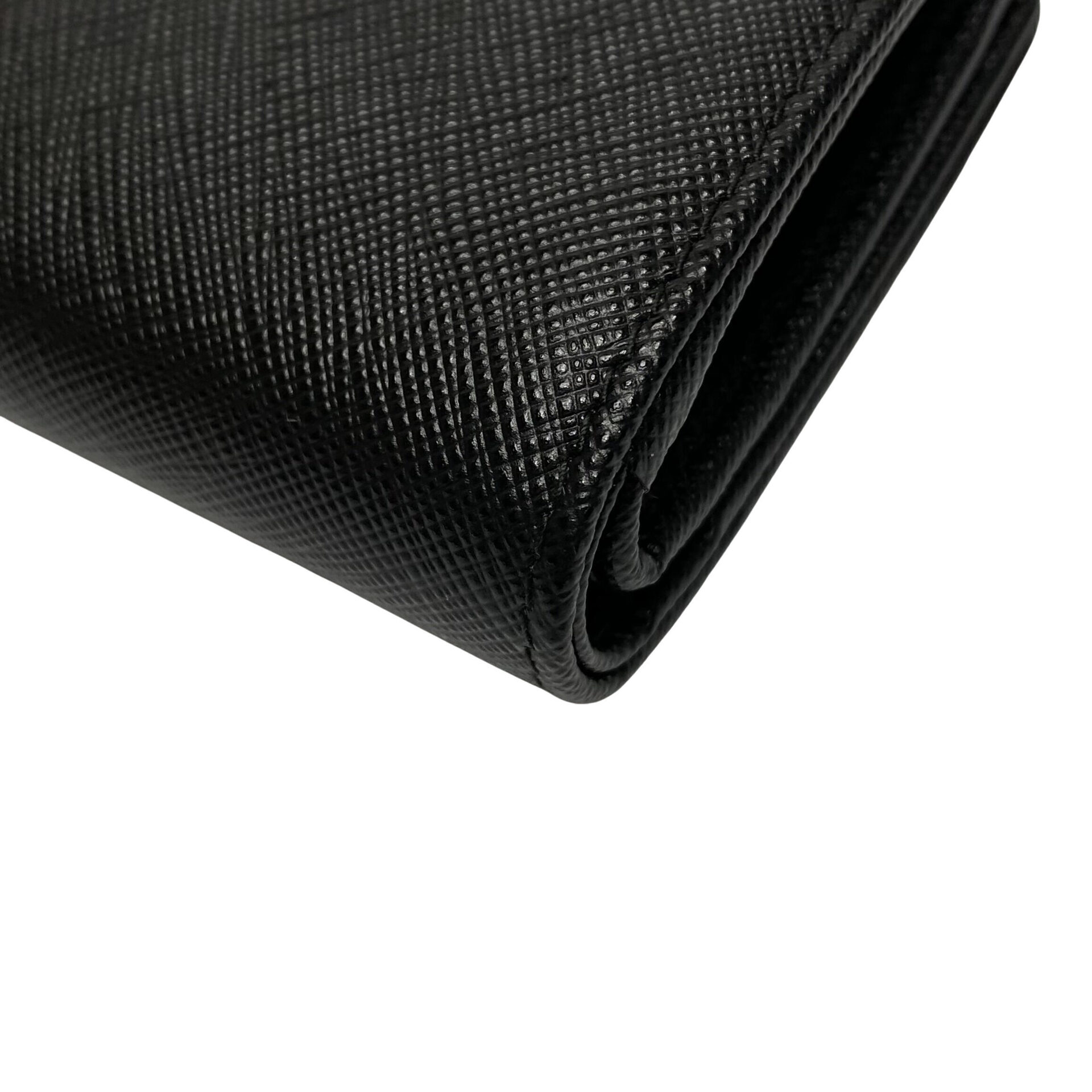Carteira Prada Couro Saffiano Preto