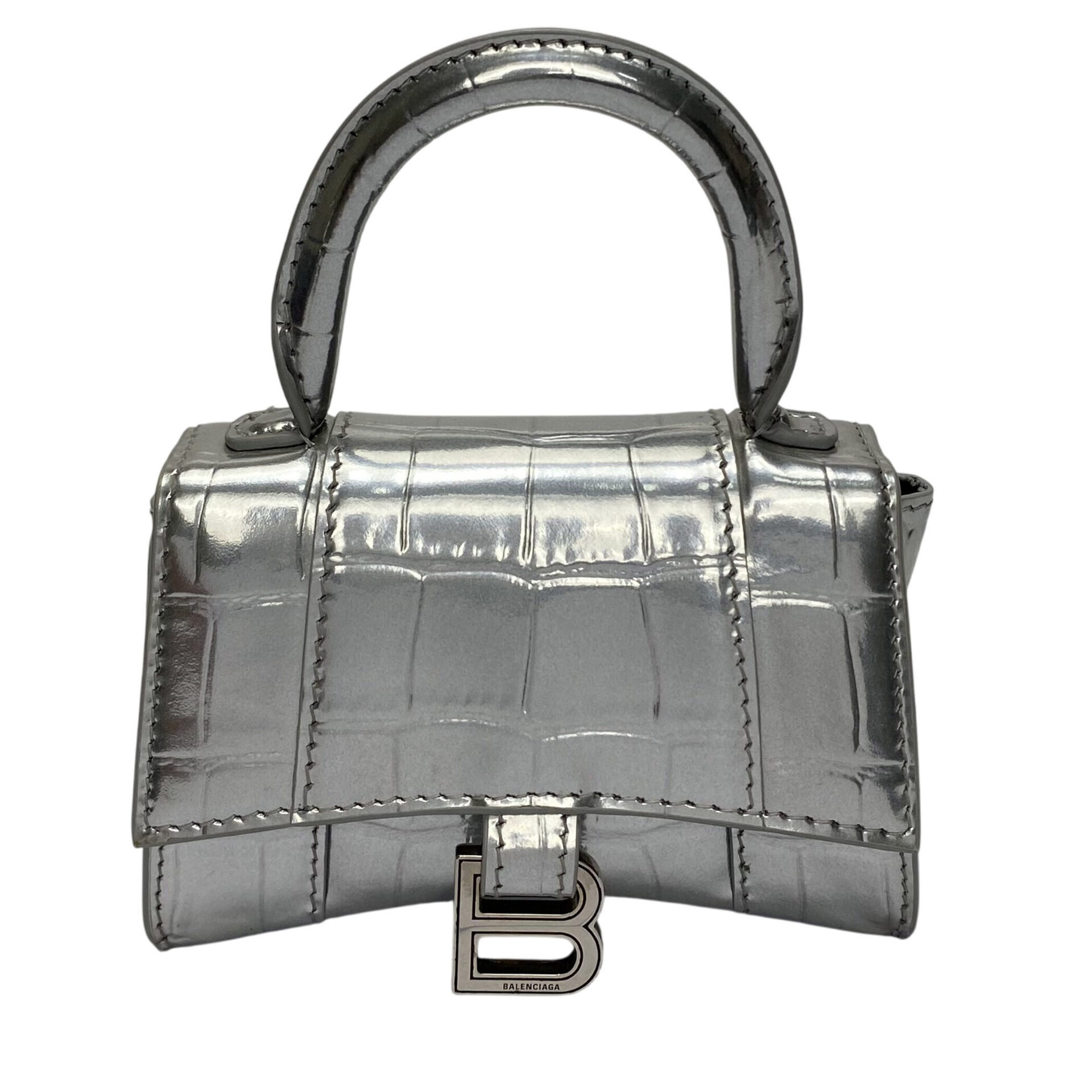 Bolsa Balenciaga Hourglass Mini Prata