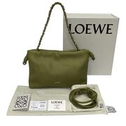 Bolsa Loewe Flamenco Couro Verde