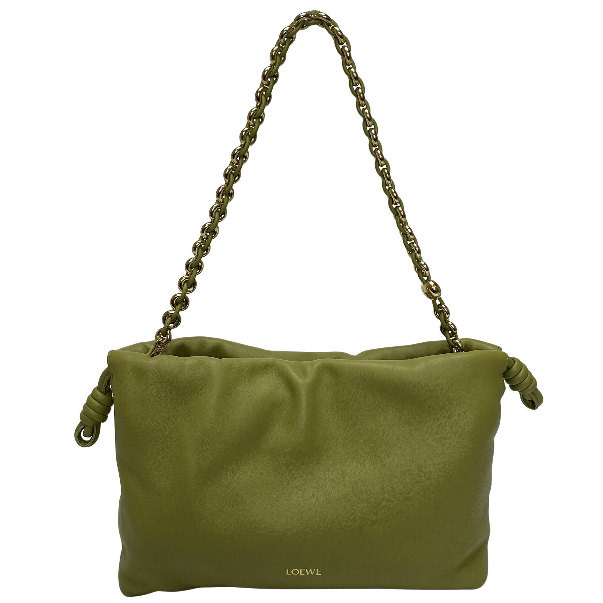 Bolsa Loewe Flamenco Couro Verde
