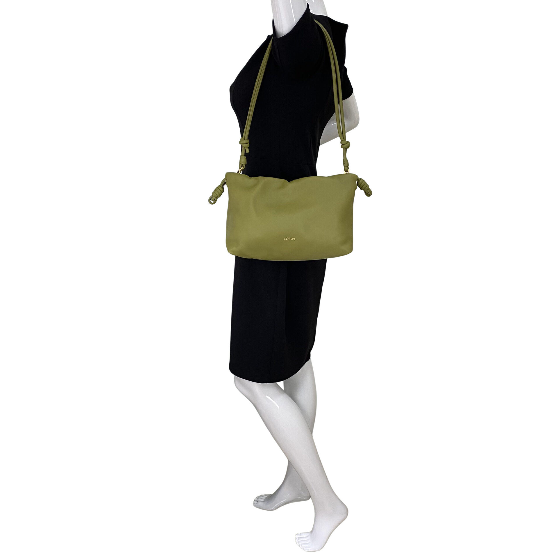 Bolsa Loewe Flamenco Couro Verde
