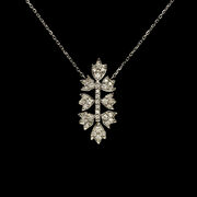 Colar Folha Ouro Branco - 0.30 ct