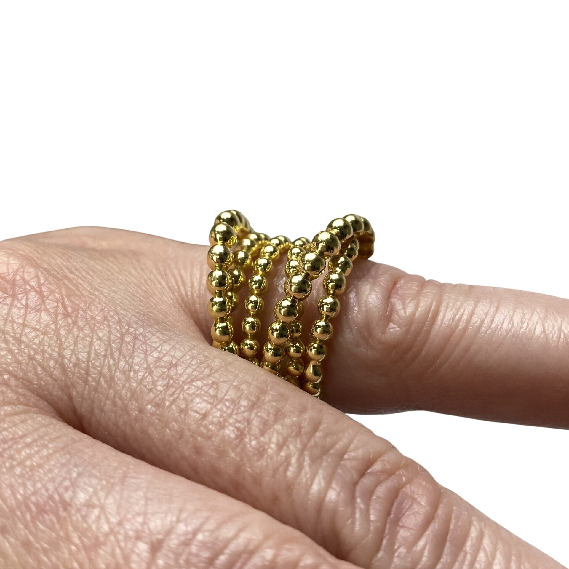 Anel Esferas Ouro Amarelo