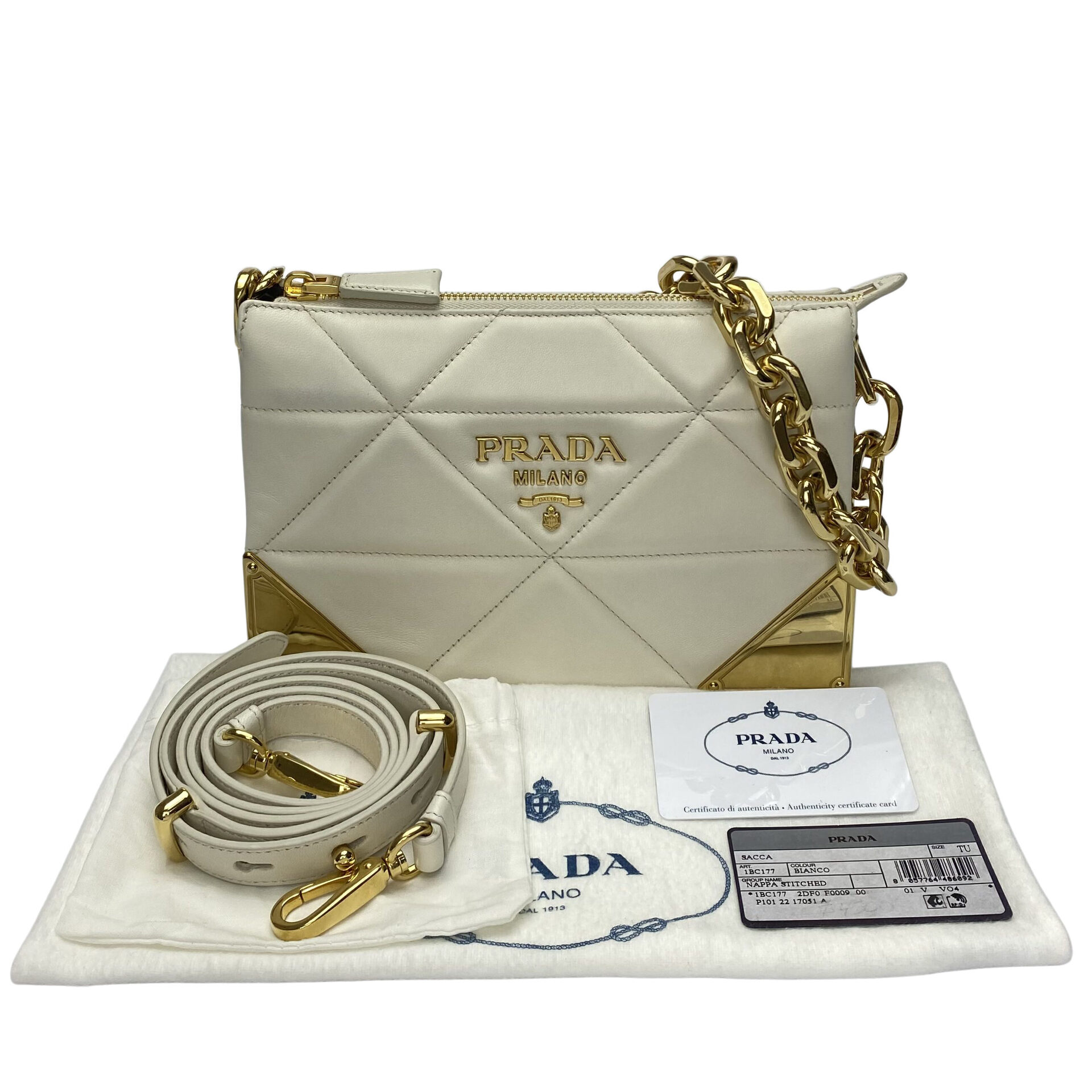 Bolsa Prada Quilted Nappa Leather Shoulder Bag