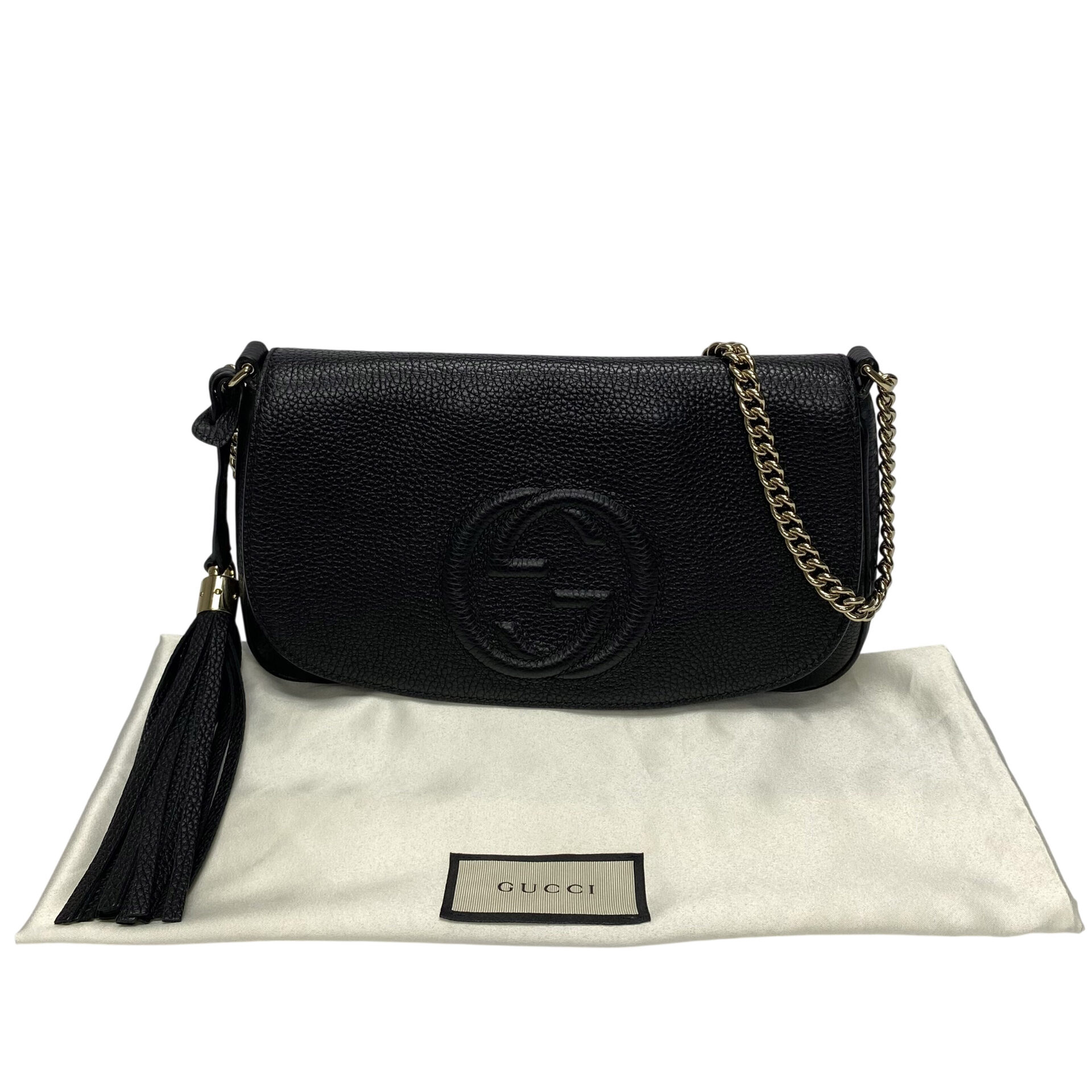 Bolsa Gucci Soho Chain Flap Preta