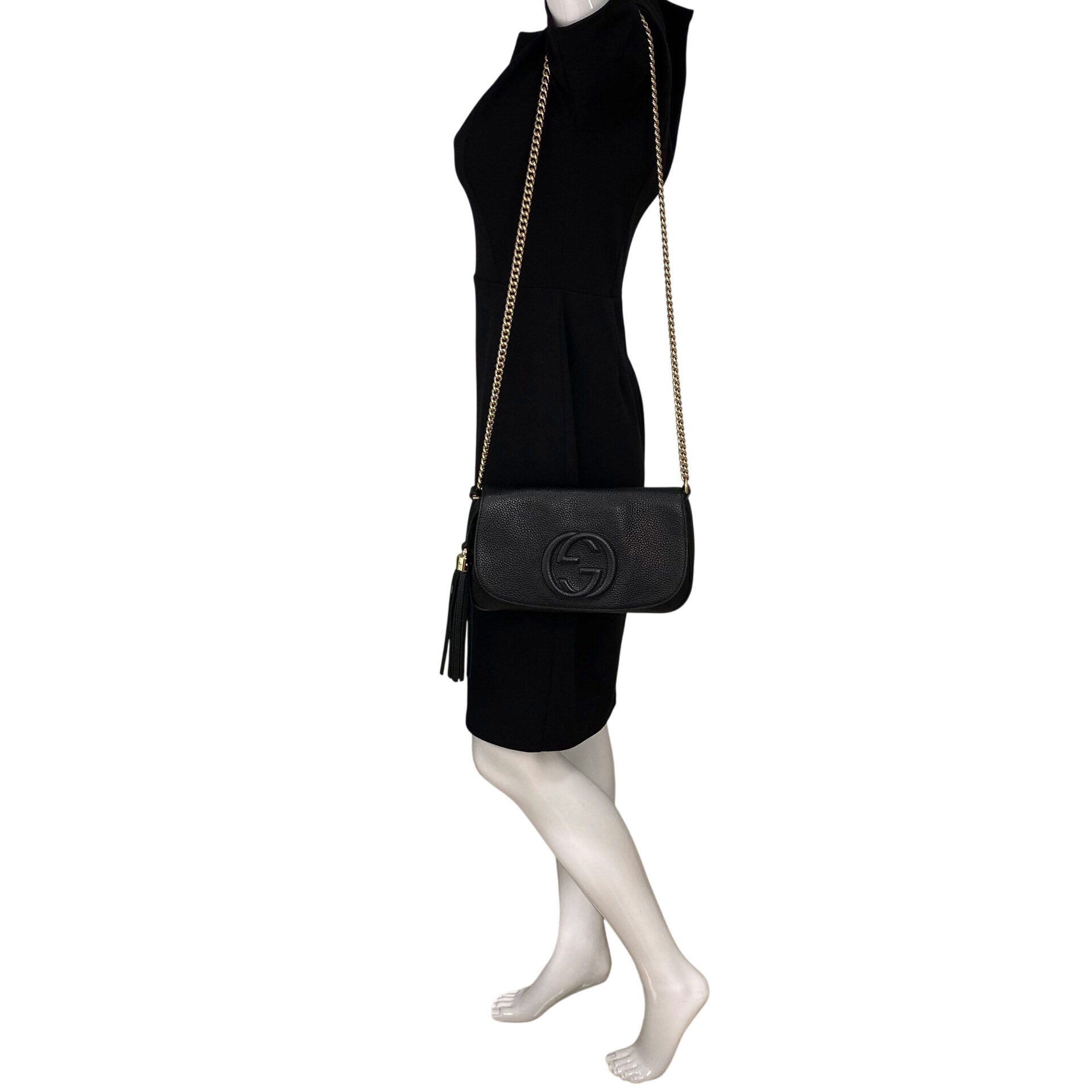 Bolsa Gucci Soho Chain Flap Preta