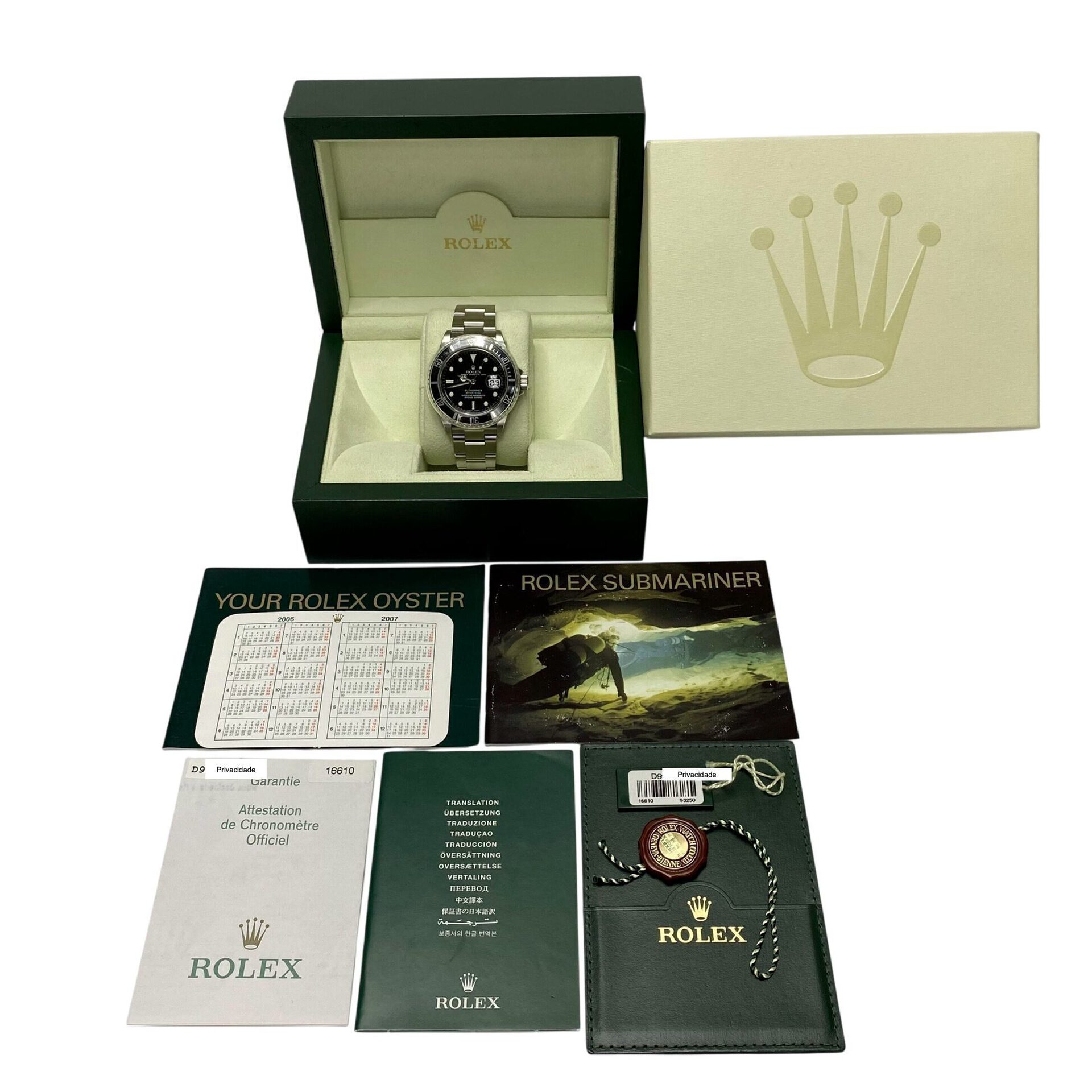 Relógio Rolex Submariner Date - 16610