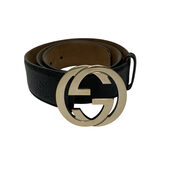 Cinto Gucci GG Couro Monograma Preto