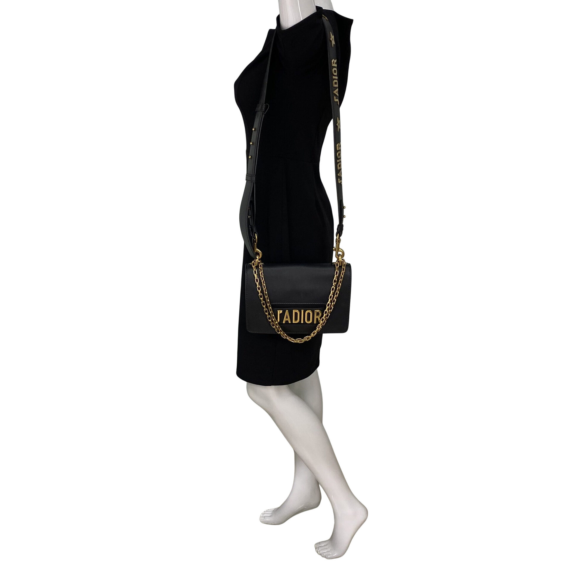 Bolsa Christian Dior J´Adior Flap Preta