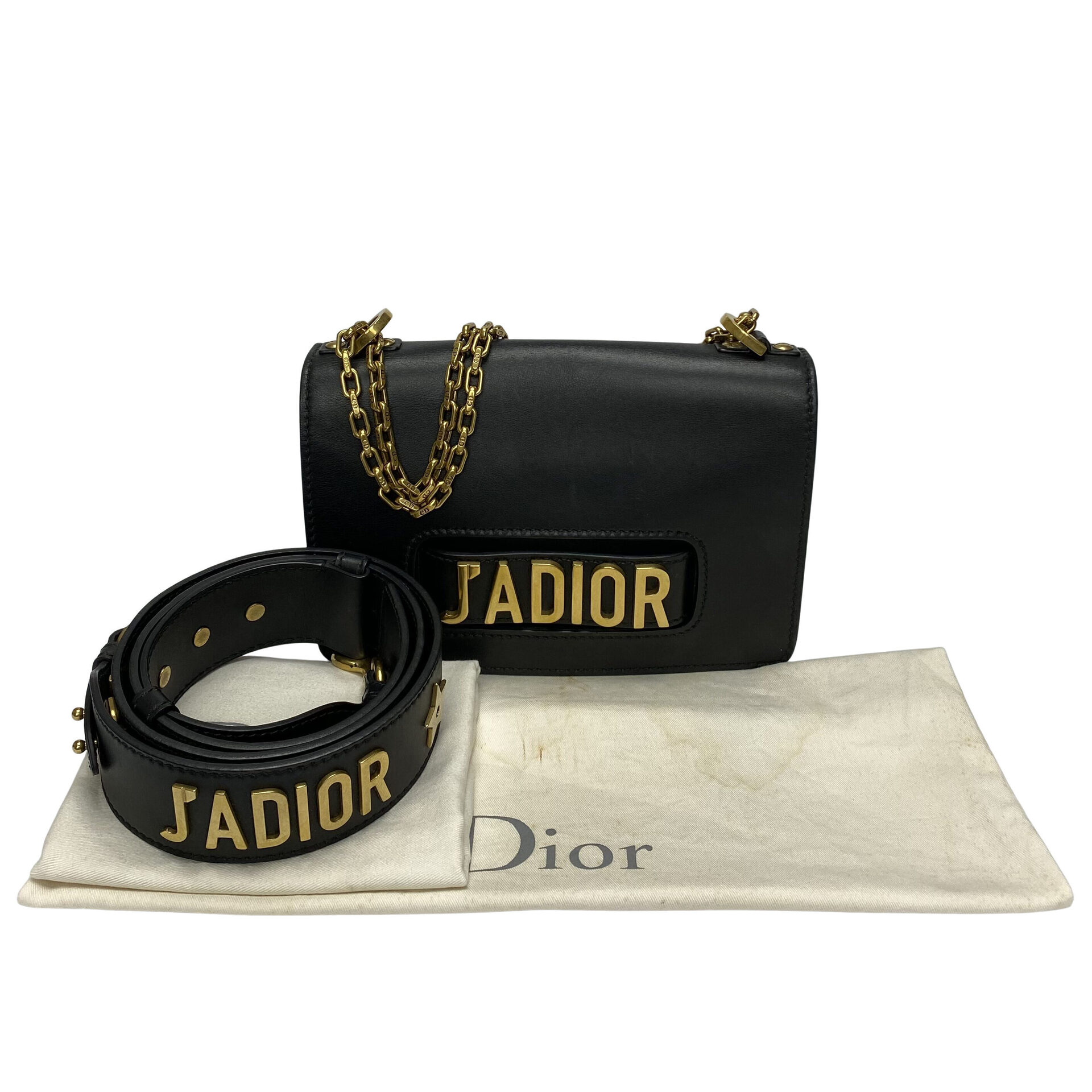 Bolsa Christian Dior J´Adior Flap Preta