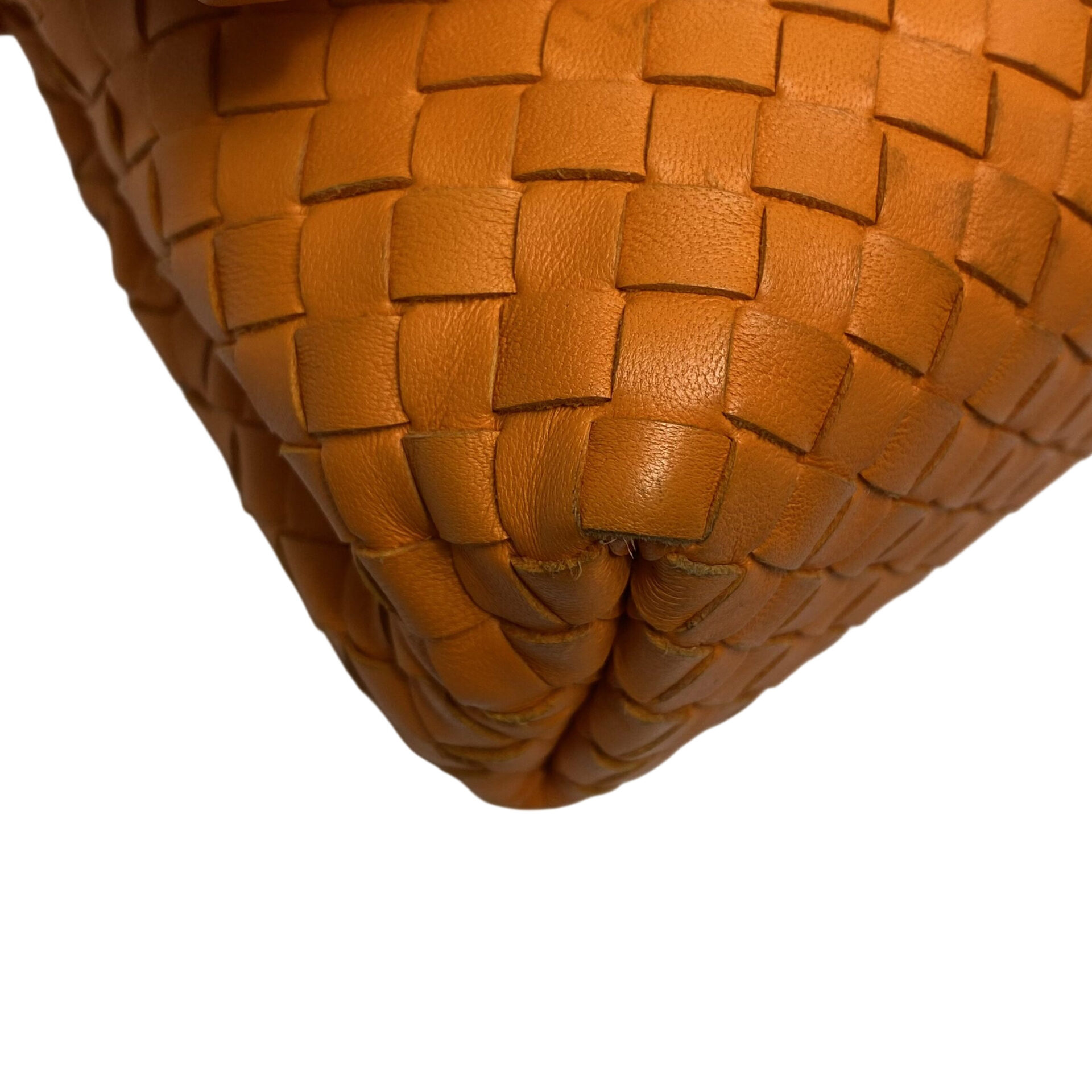 Bolsa Bottega Veneta Olímpia Intrecciato Laranja