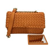 Bolsa Bottega Veneta Olímpia Intrecciato Laranja
