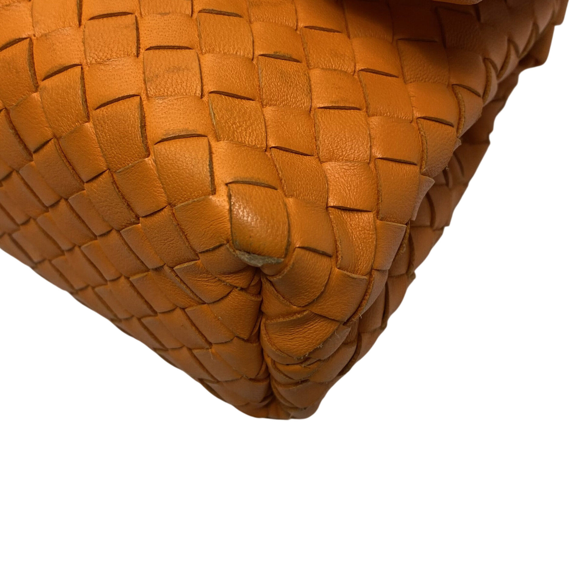 Bolsa Bottega Veneta Olímpia Intrecciato Laranja