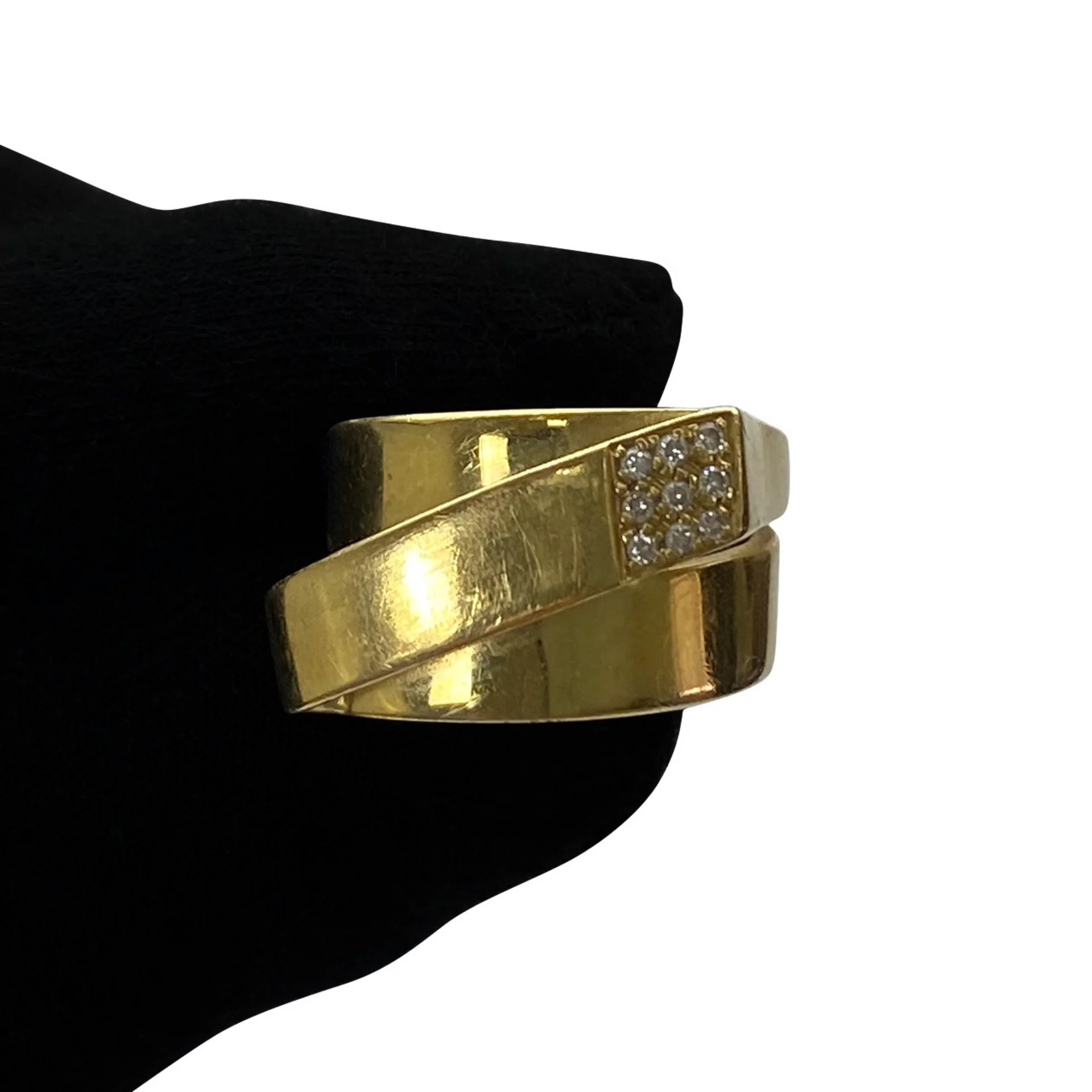 Anel Julio Okubo Ouro Amarelo e Diamantes