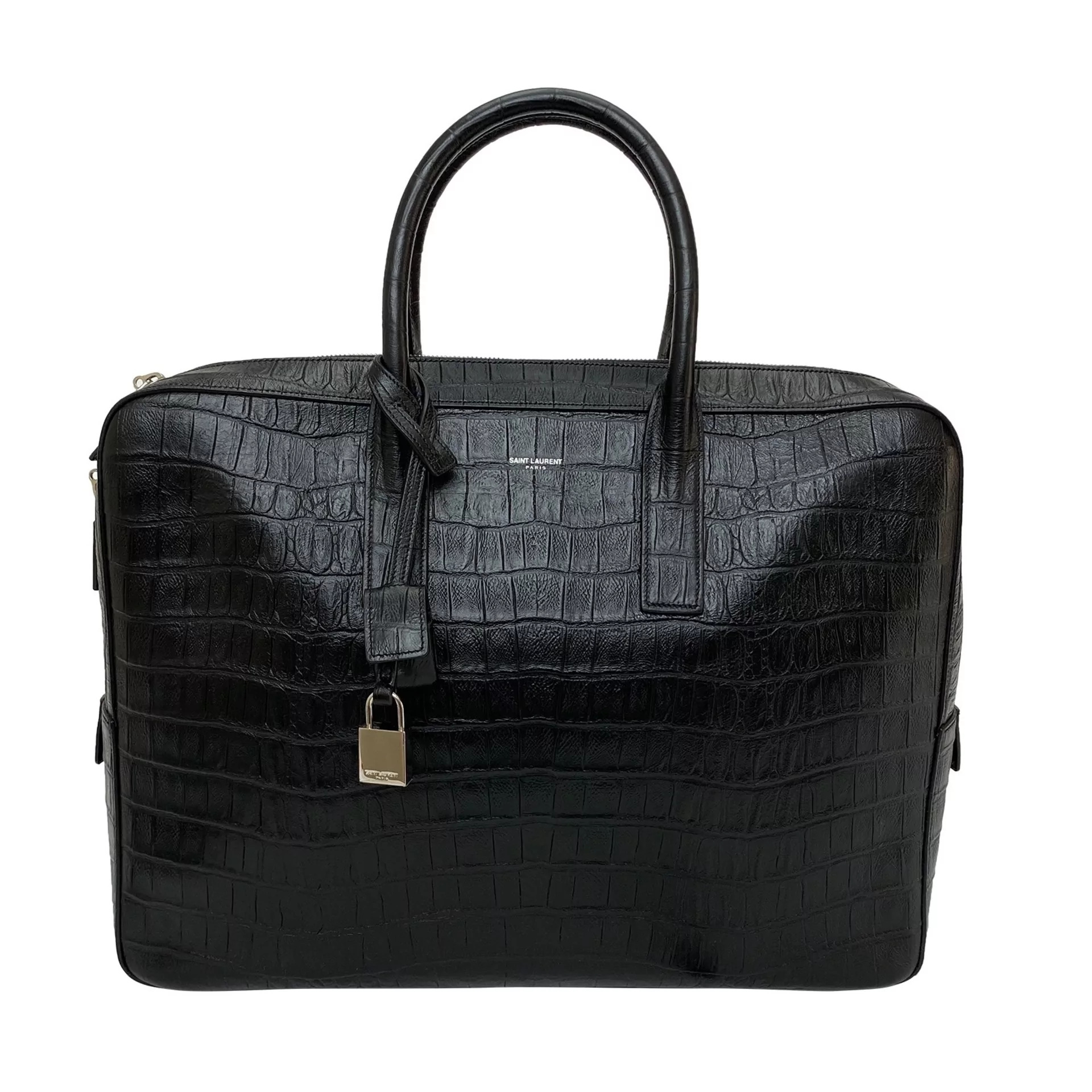 Pasta Masculina YSL Couro Preto