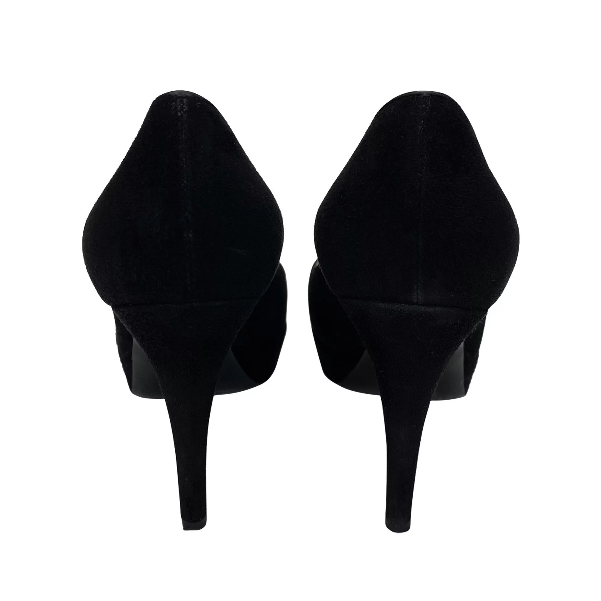 Peep Toe Louis Vuitton Camurça Preto