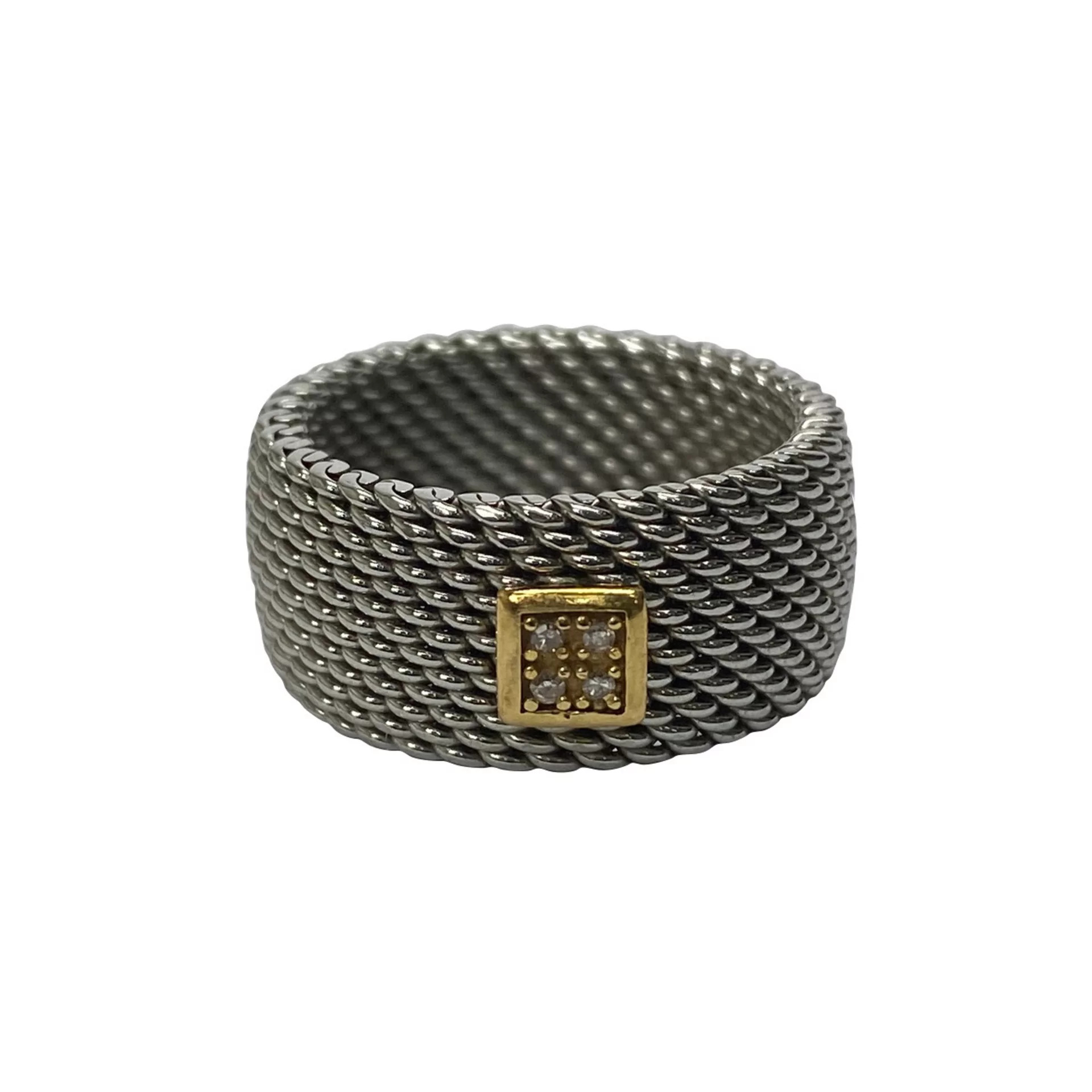 Anel Vivara Power Aço, Ouro 18K e Diamantes