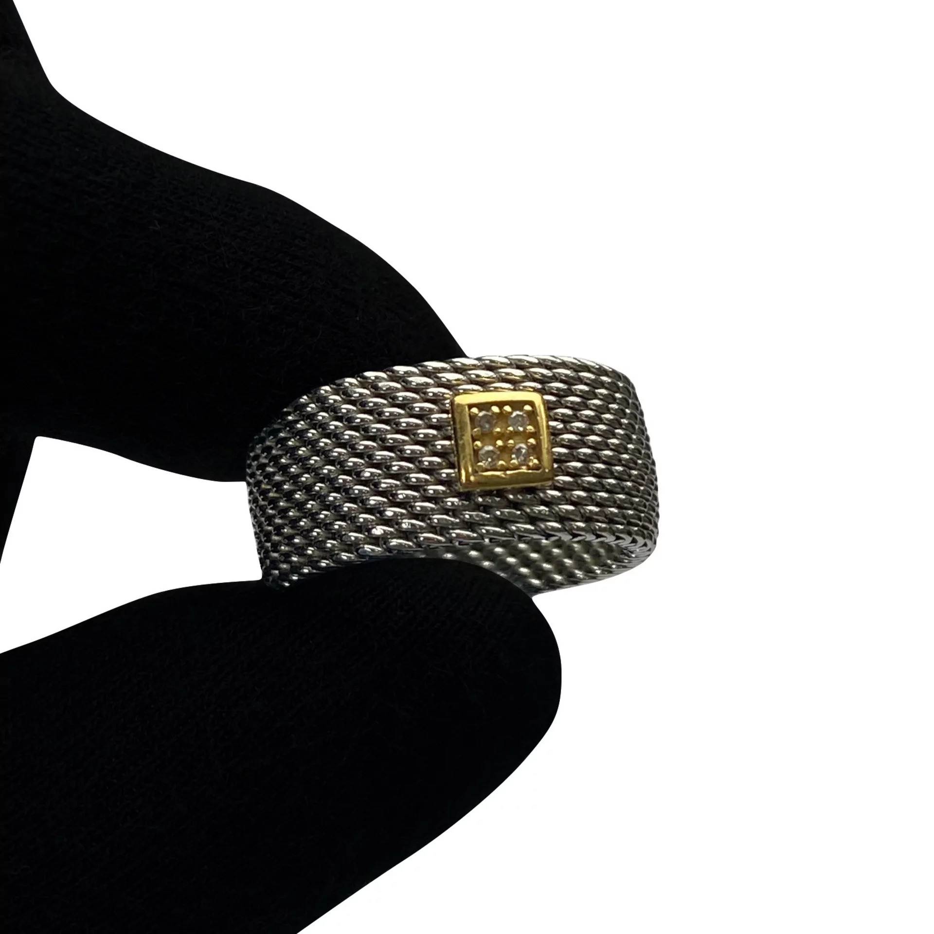 Anel Vivara Power Aço, Ouro 18K e Diamantes