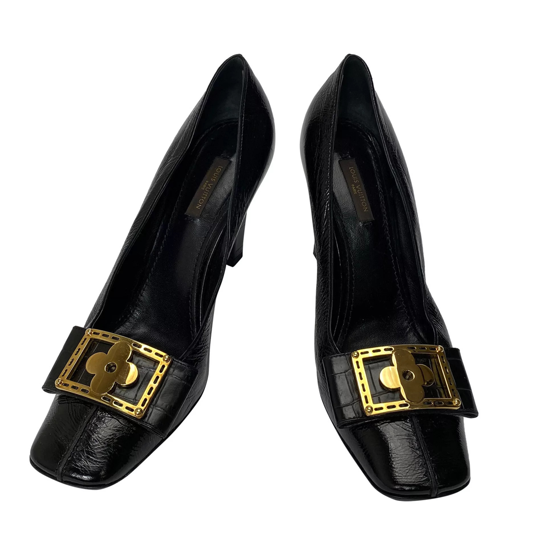 Sapato Louis Vuitton Couro Preto