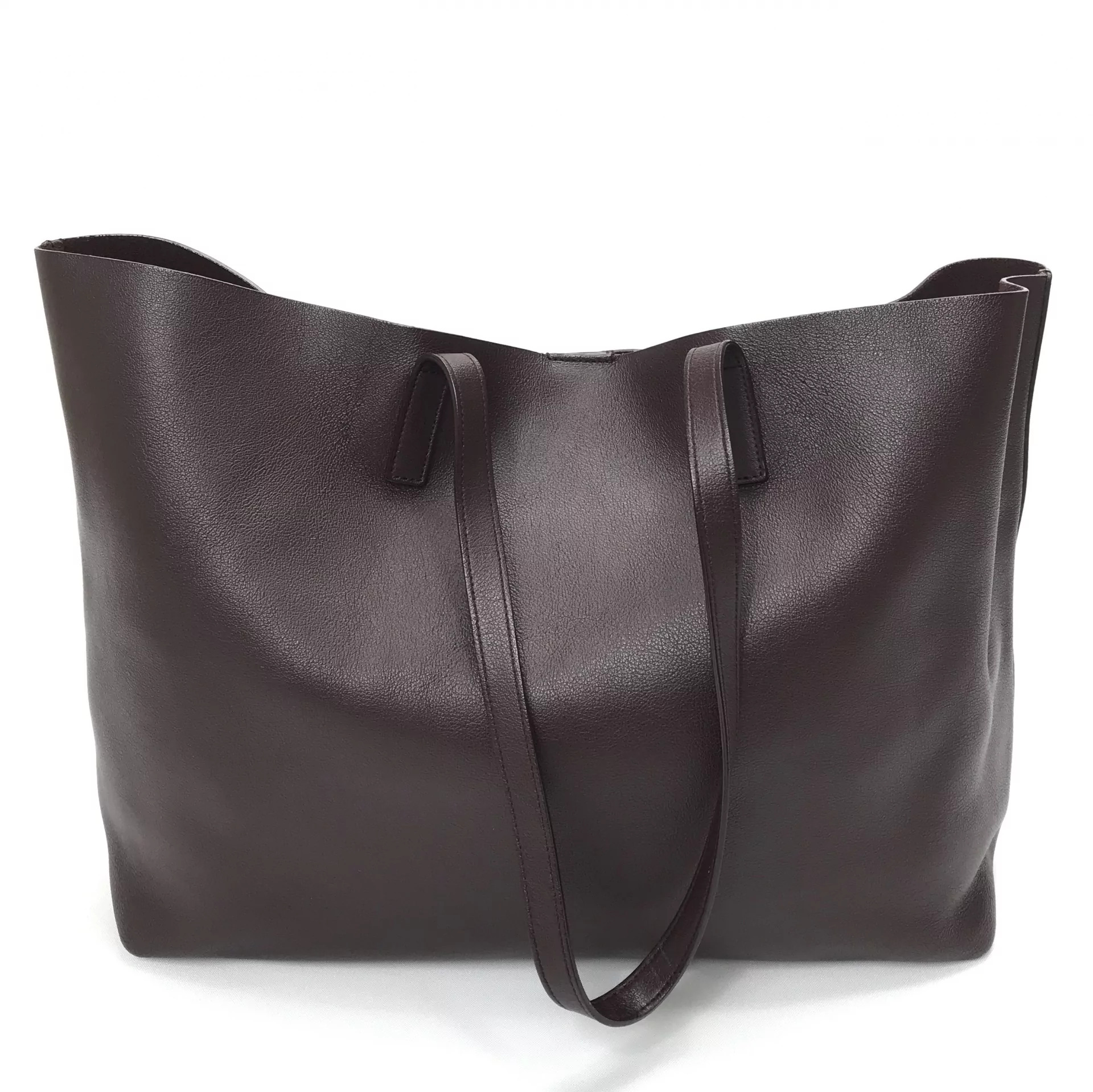 Bolsa Saint Laurent Tote Shopping Couro Marrom