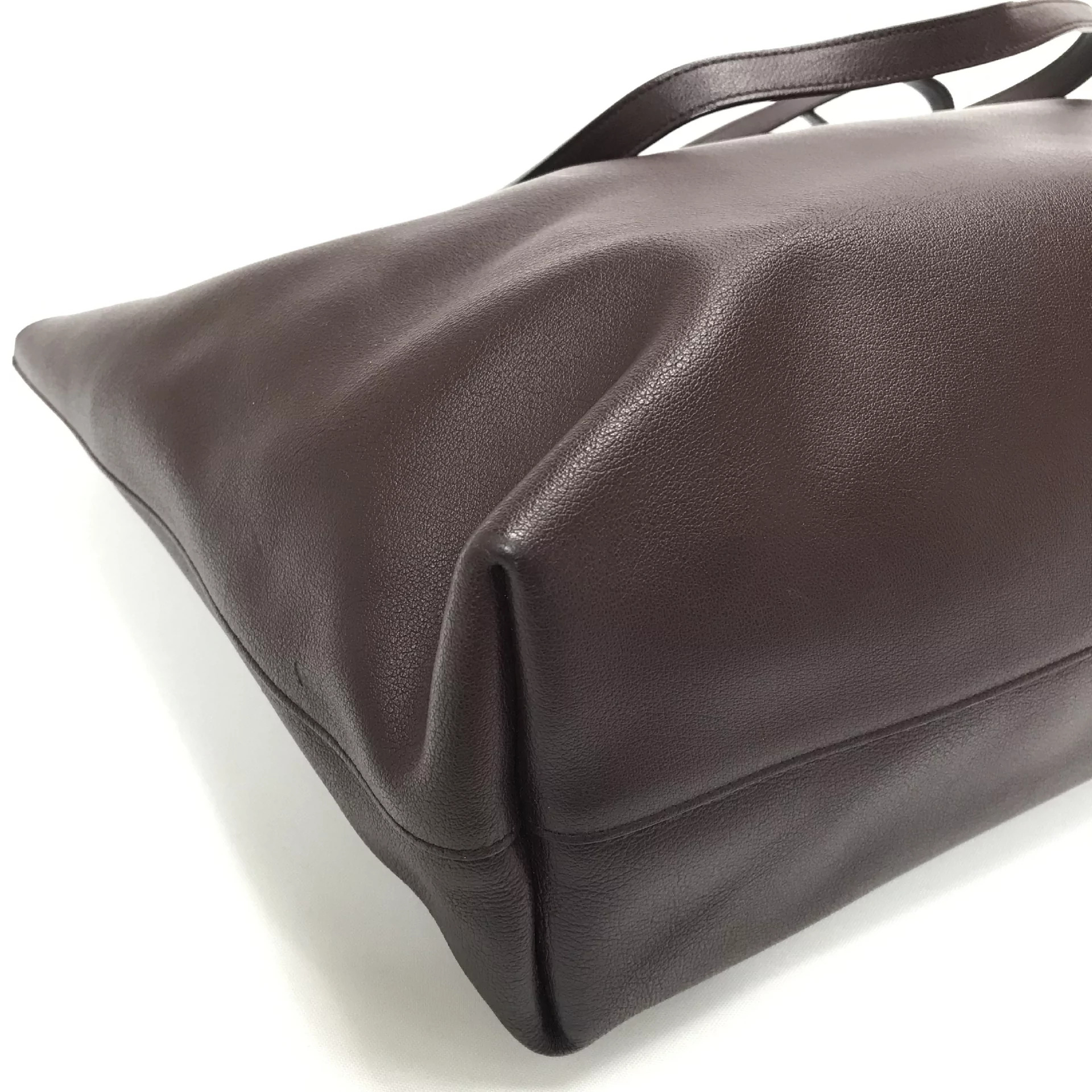 Bolsa Saint Laurent Tote Shopping Couro Marrom