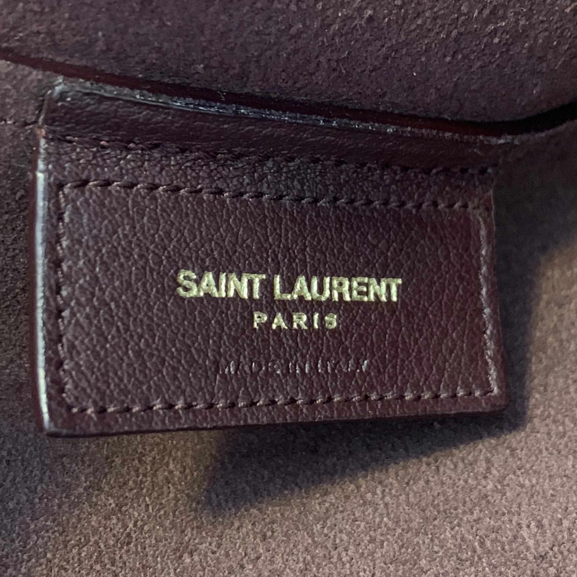 Bolsa Saint Laurent Tote Shopping Couro Marrom