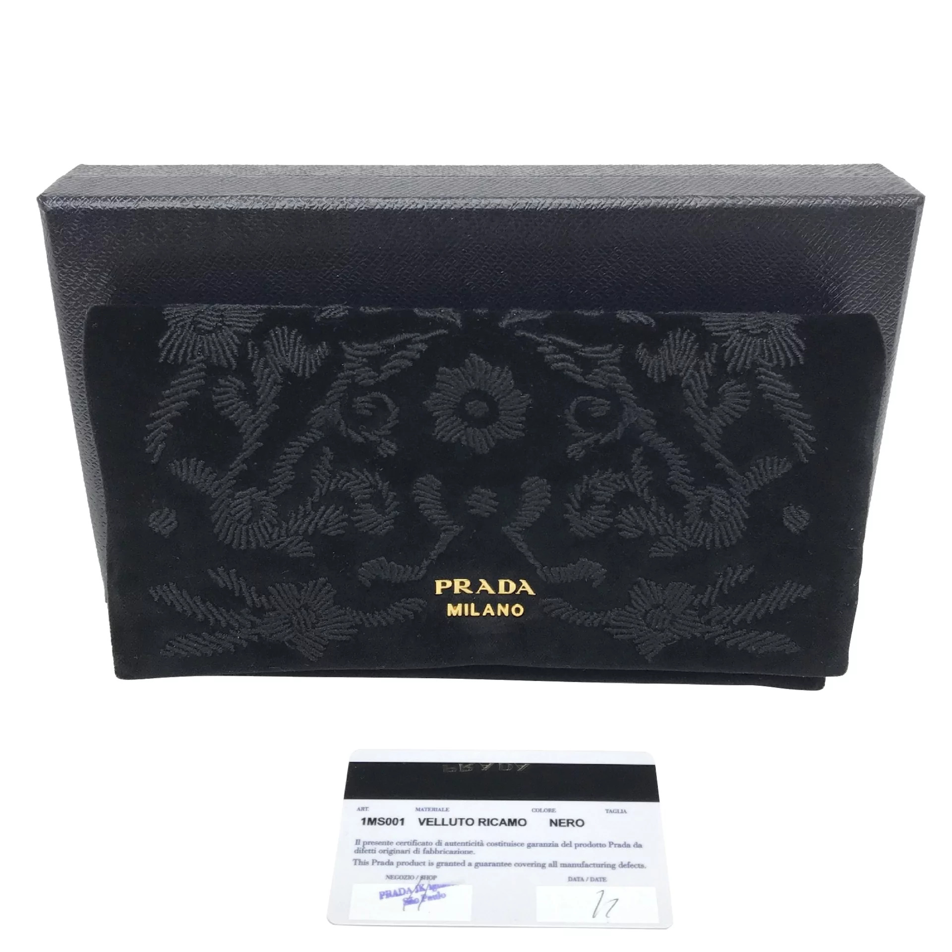 Clutch Prada Pouch Bag Veludo Preta 