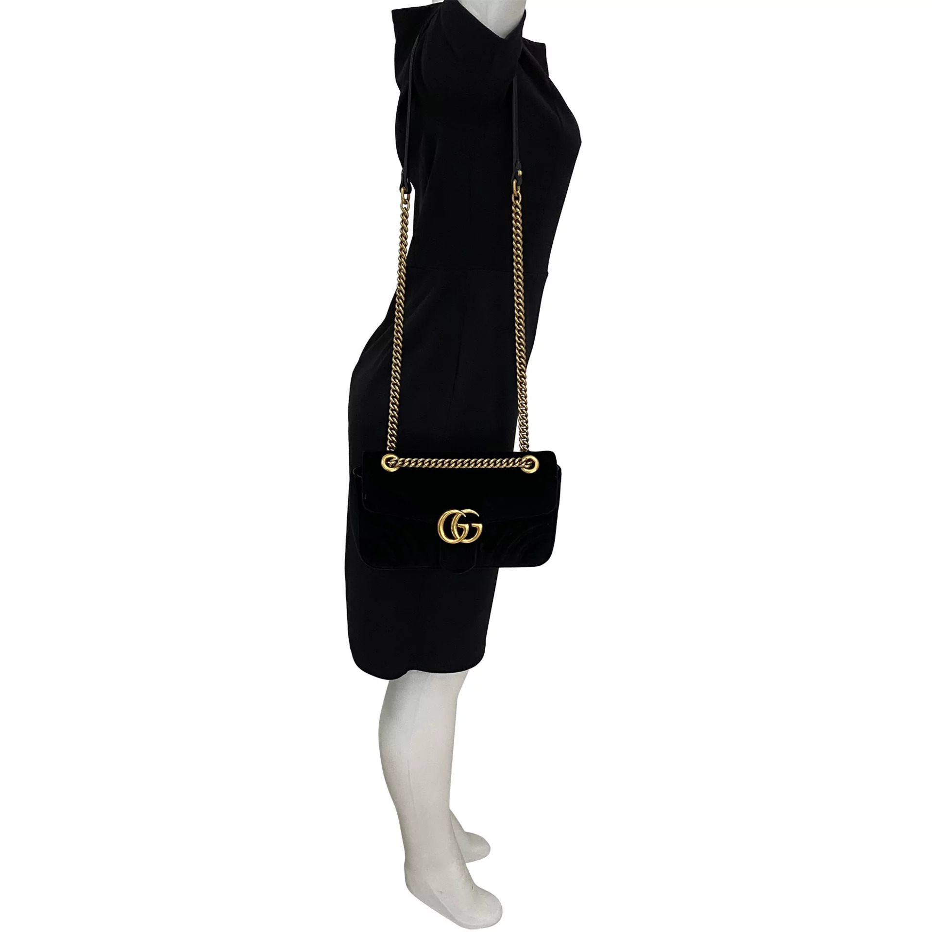 Bolsa Gucci GG Marmont Veludo Preta