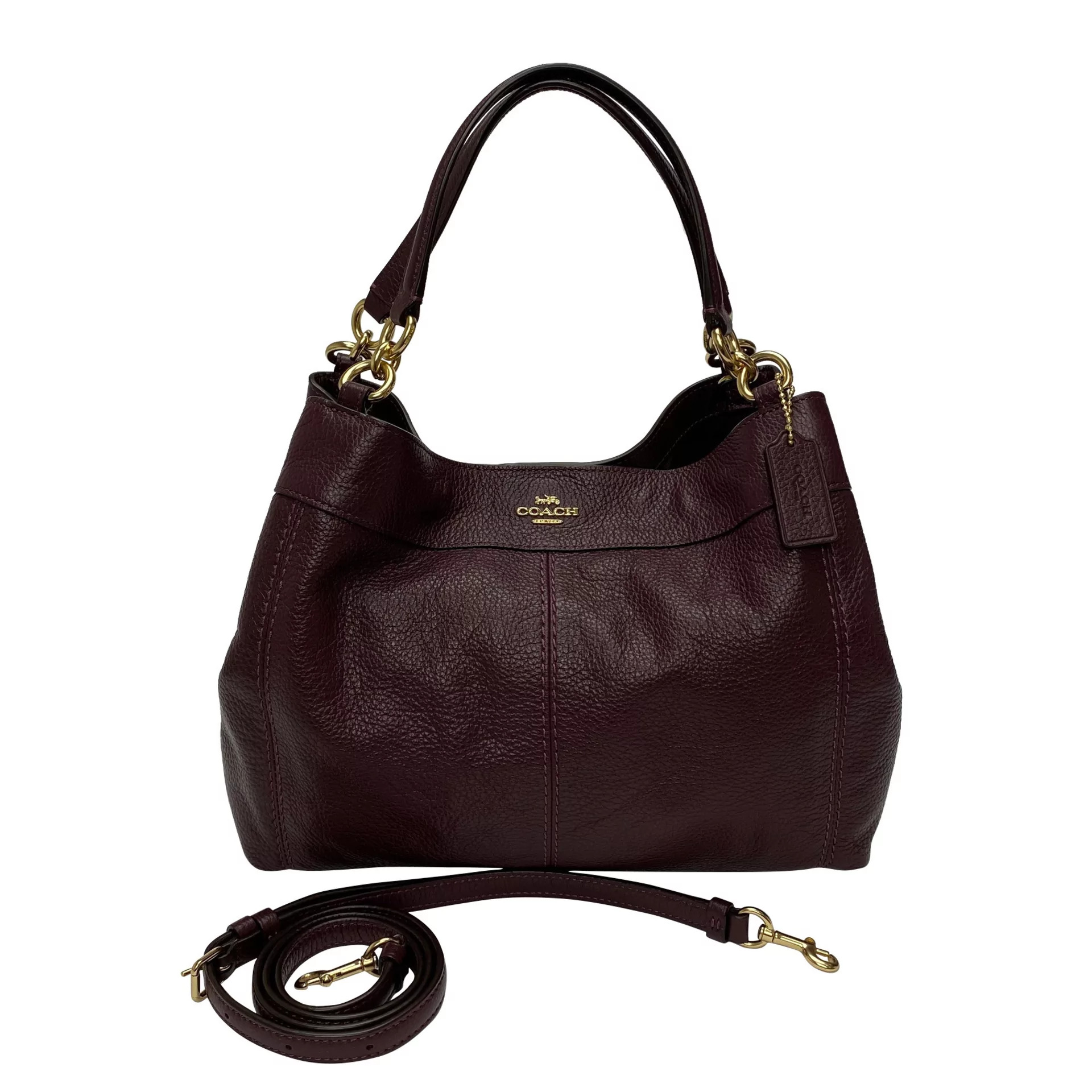 Bolsa Coach Couro Berinjela