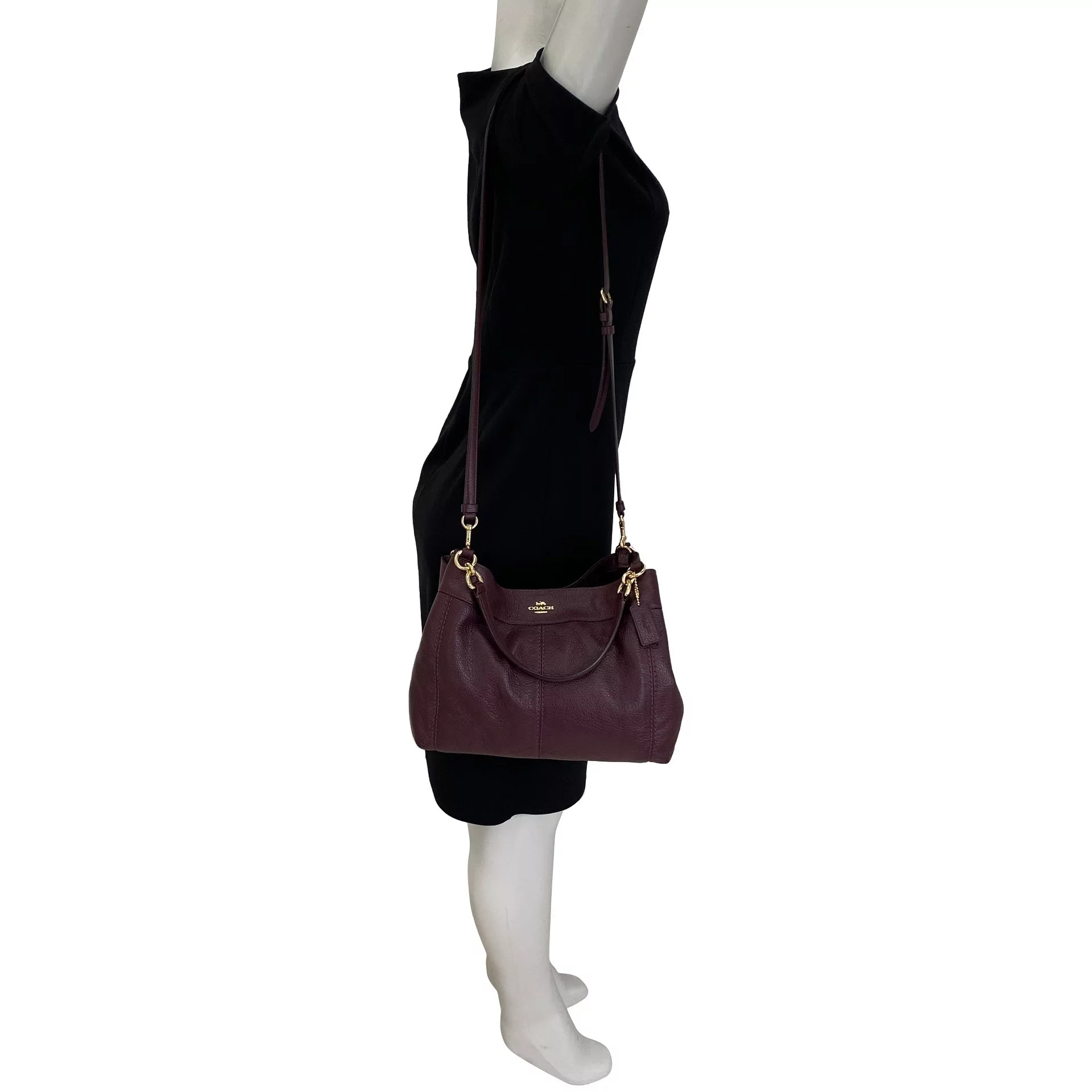 Bolsa Coach Couro Berinjela