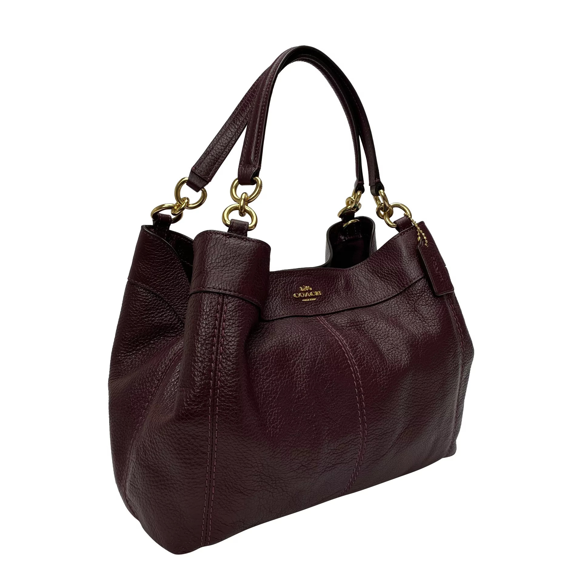 Bolsa Coach Couro Berinjela