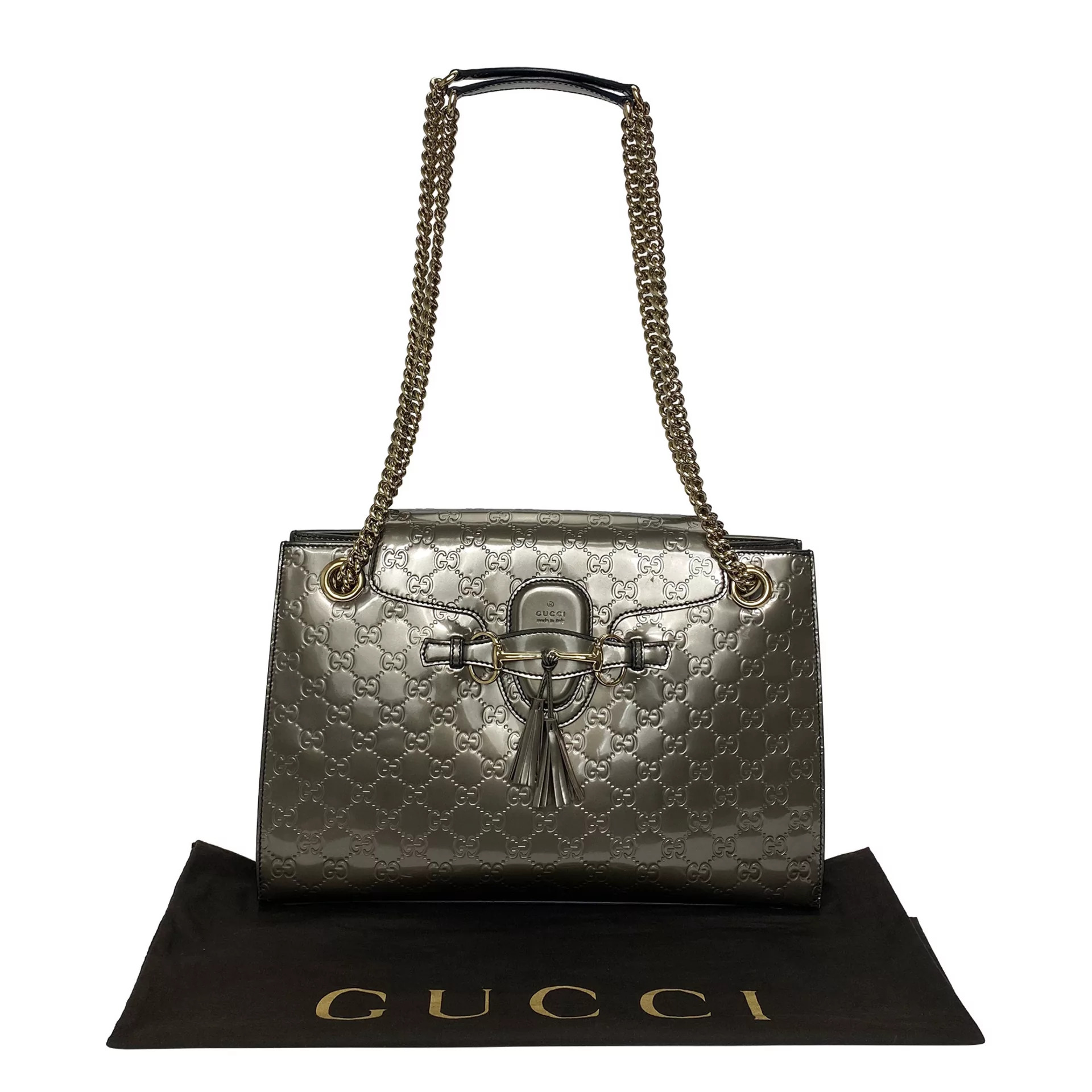 Bolsa Gucci Emily Guccissima Metalizada