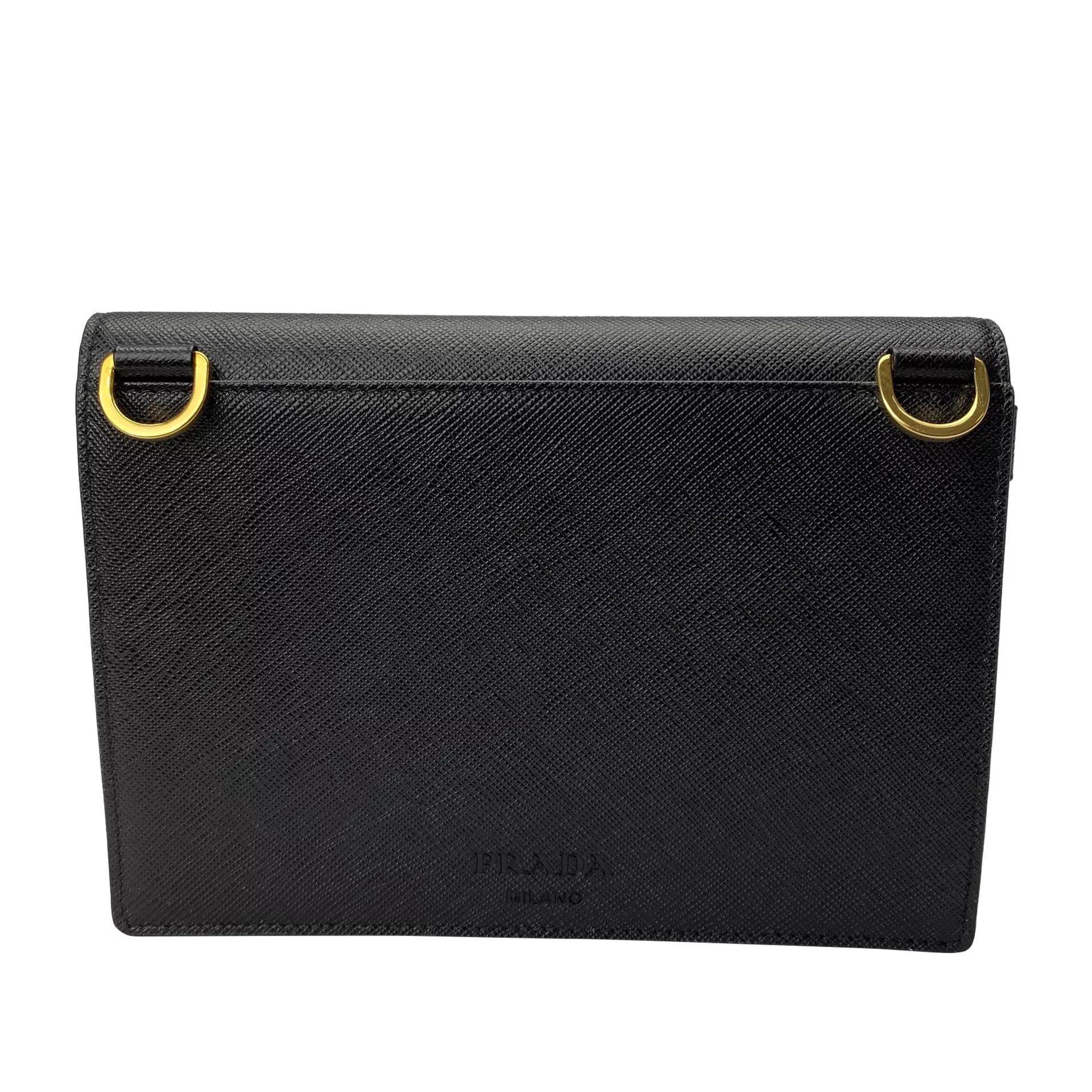 Bolsa Prada Lock Heart Couro Preta