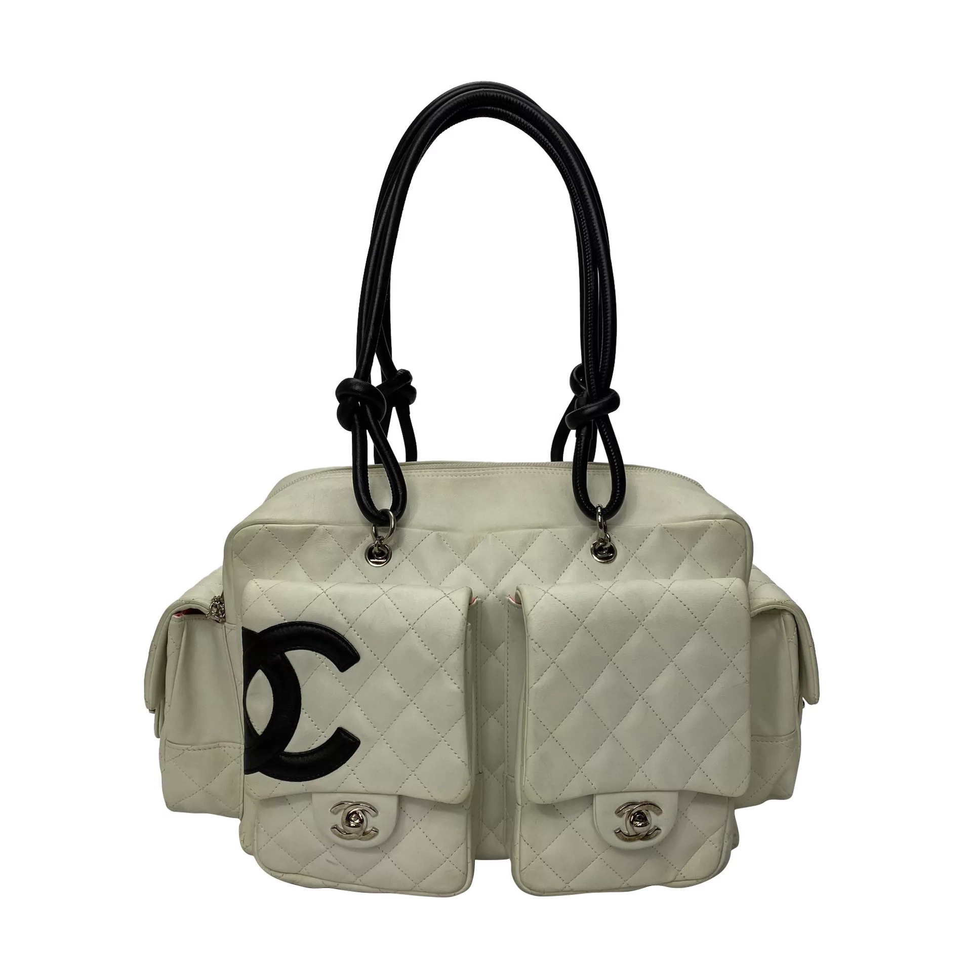 Bolsa Chanel Cambon Branca e Preta