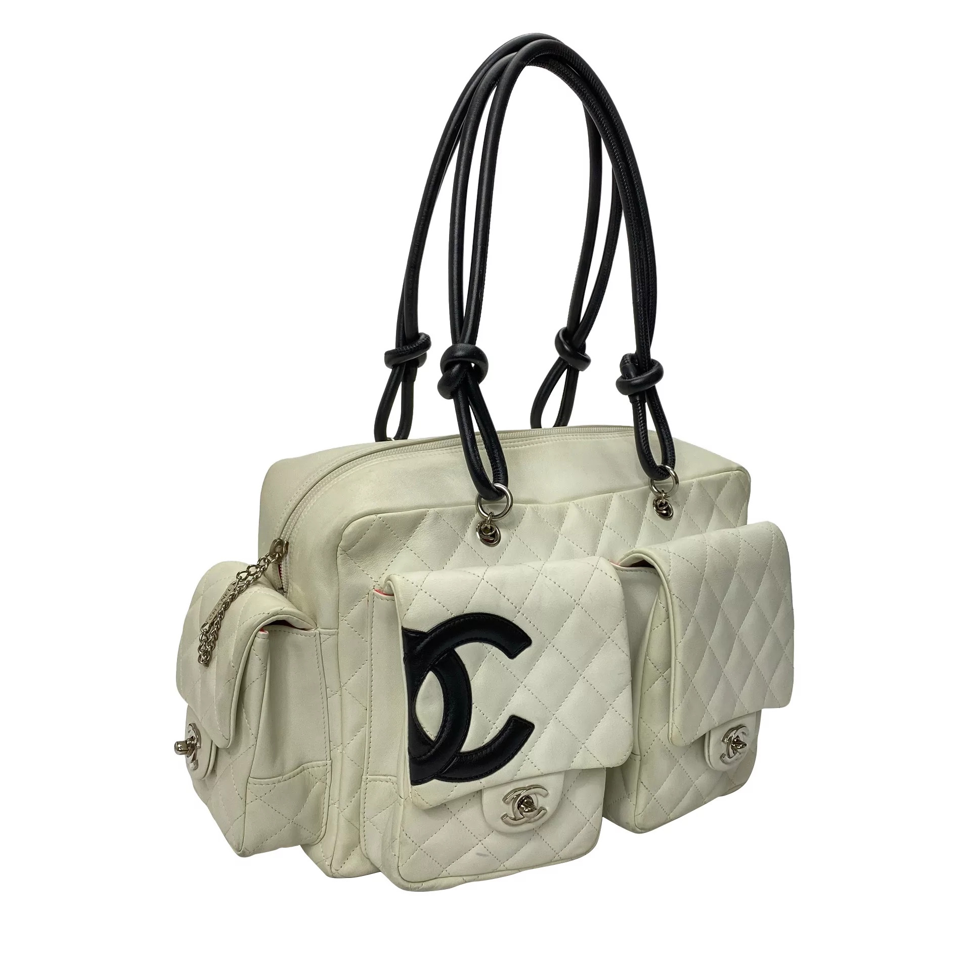 Bolsa Chanel Cambon Branca e Preta