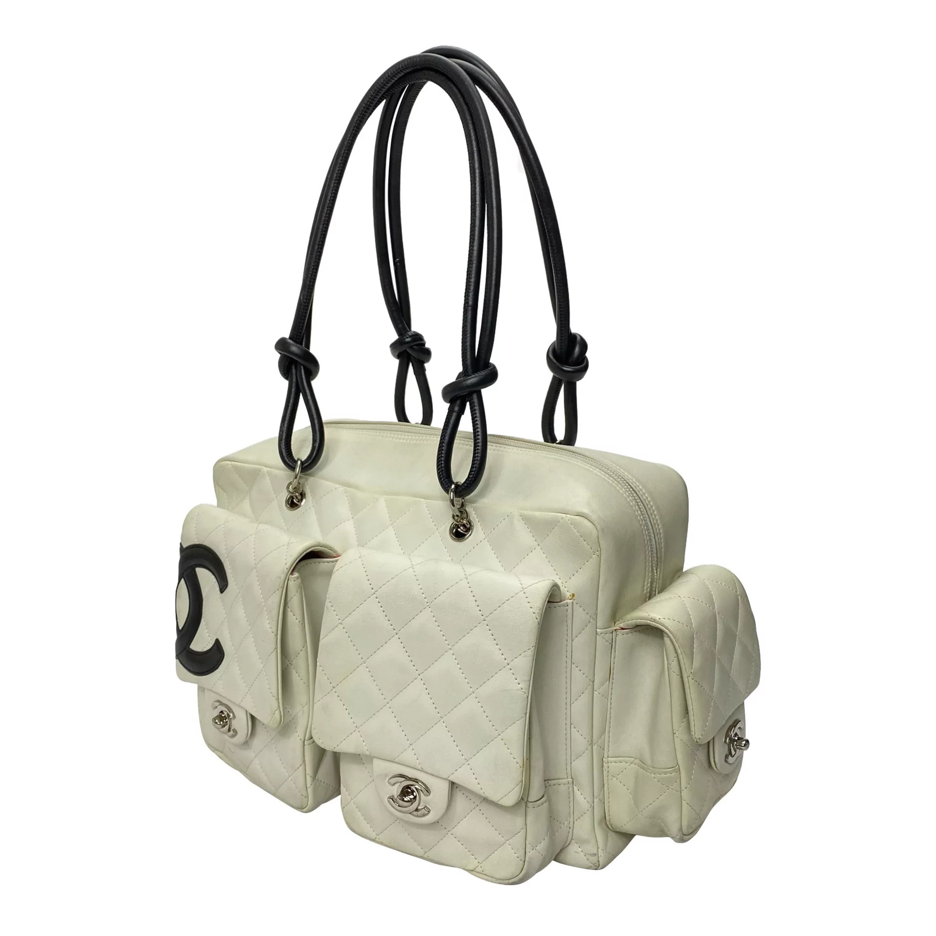 Bolsa Chanel Cambon Branca e Preta