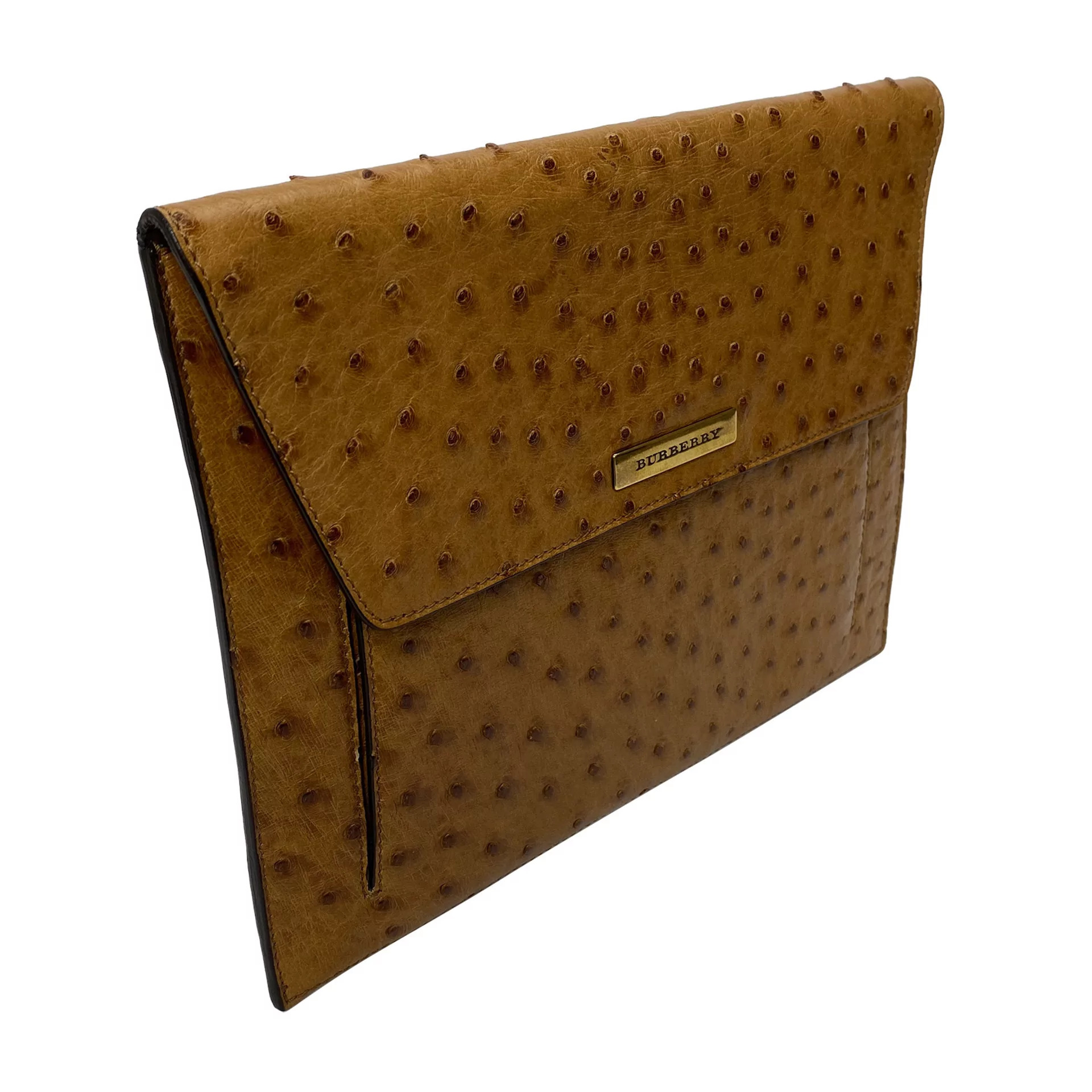 Porta-Ipad Burberry Couro de Avestruz