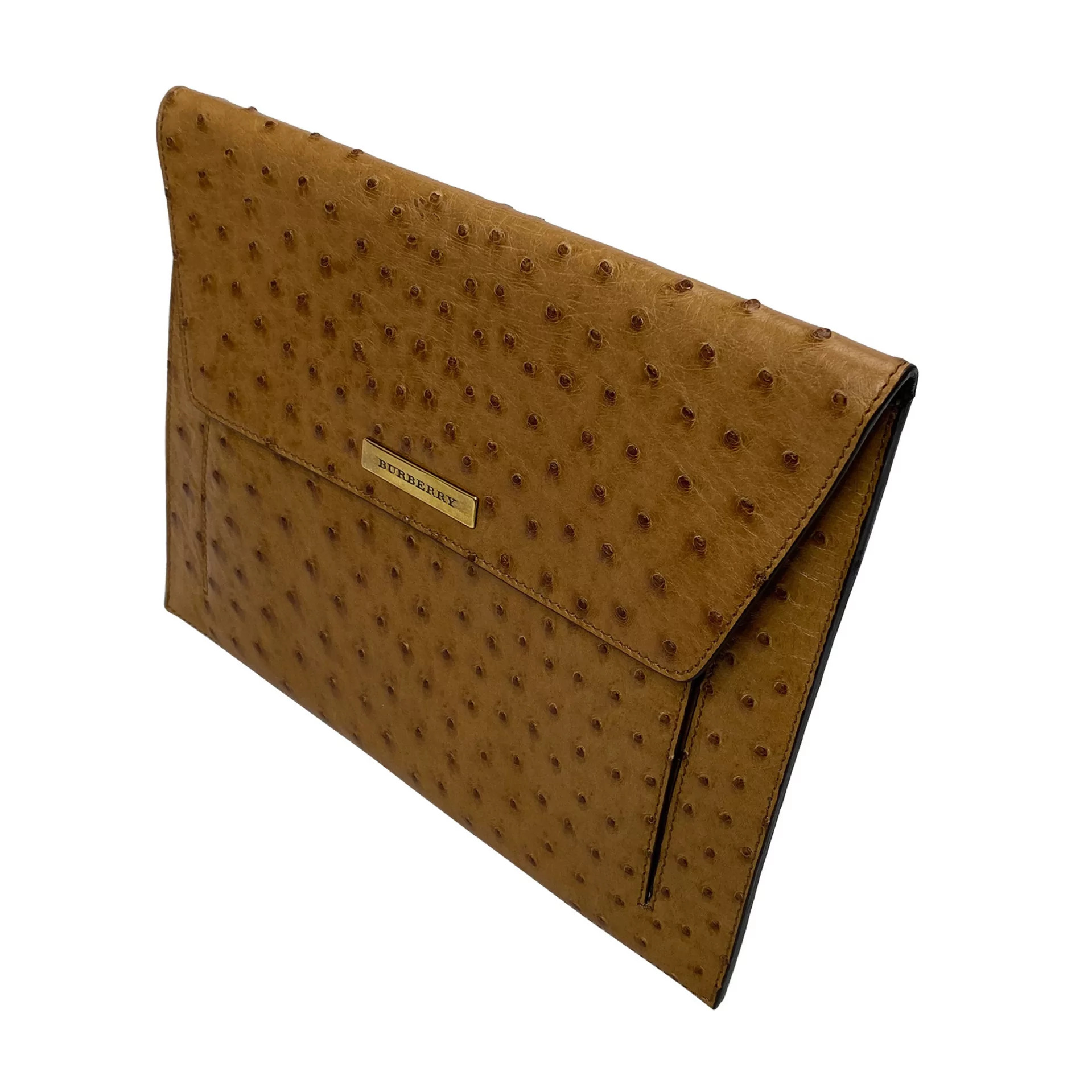Porta-Ipad Burberry Couro de Avestruz