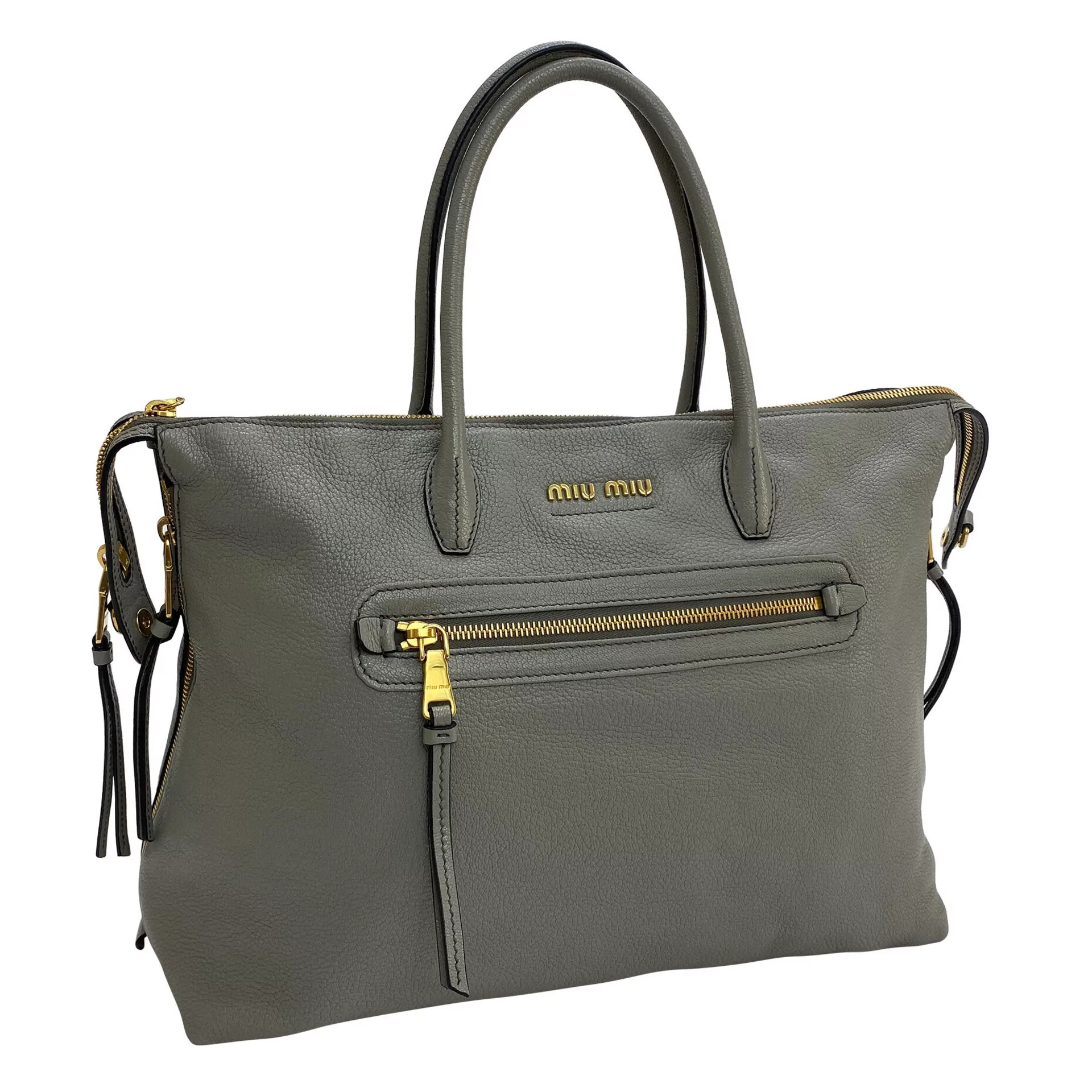 Bolsa Miu Miu Couro Cinza