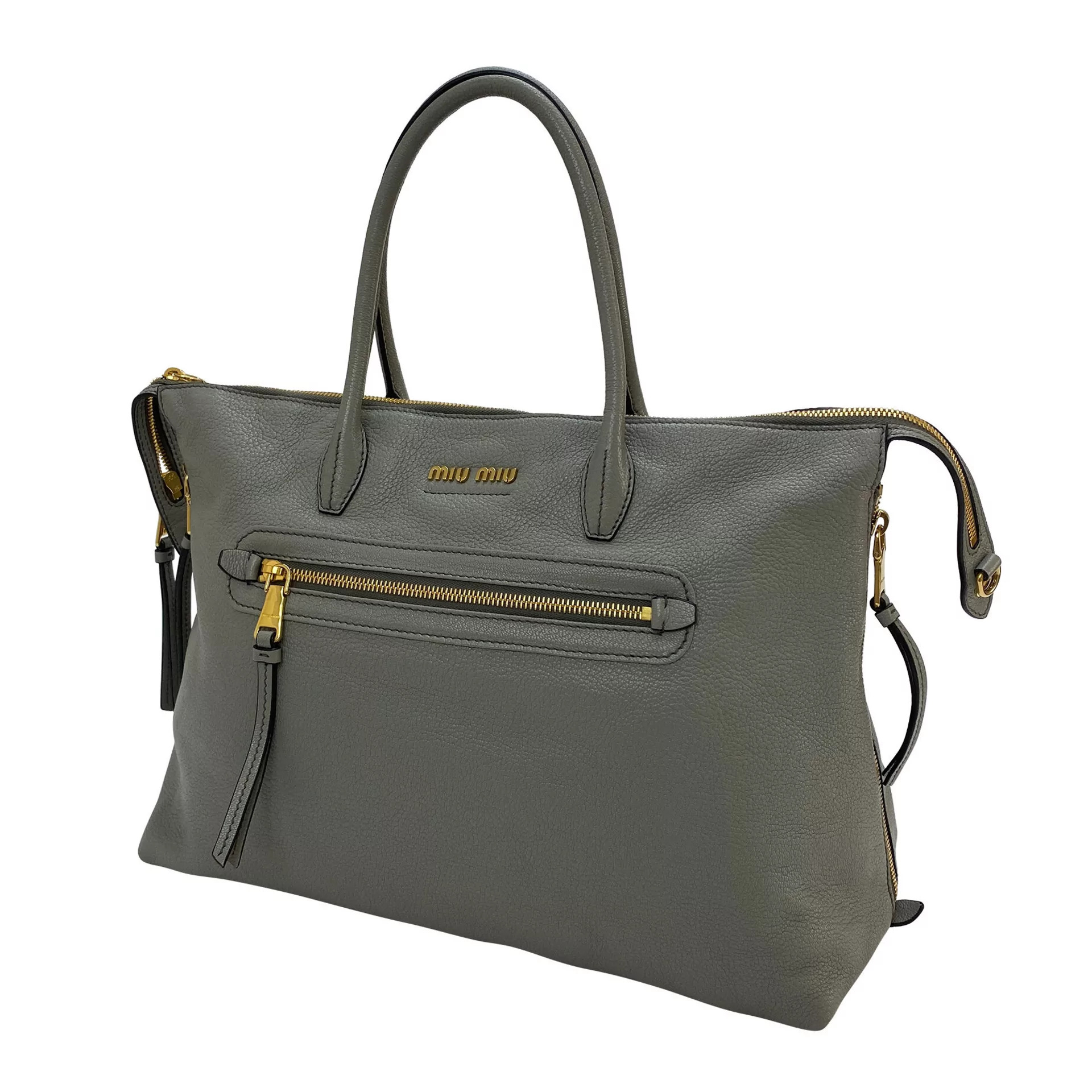 Bolsa Miu Miu Couro Cinza