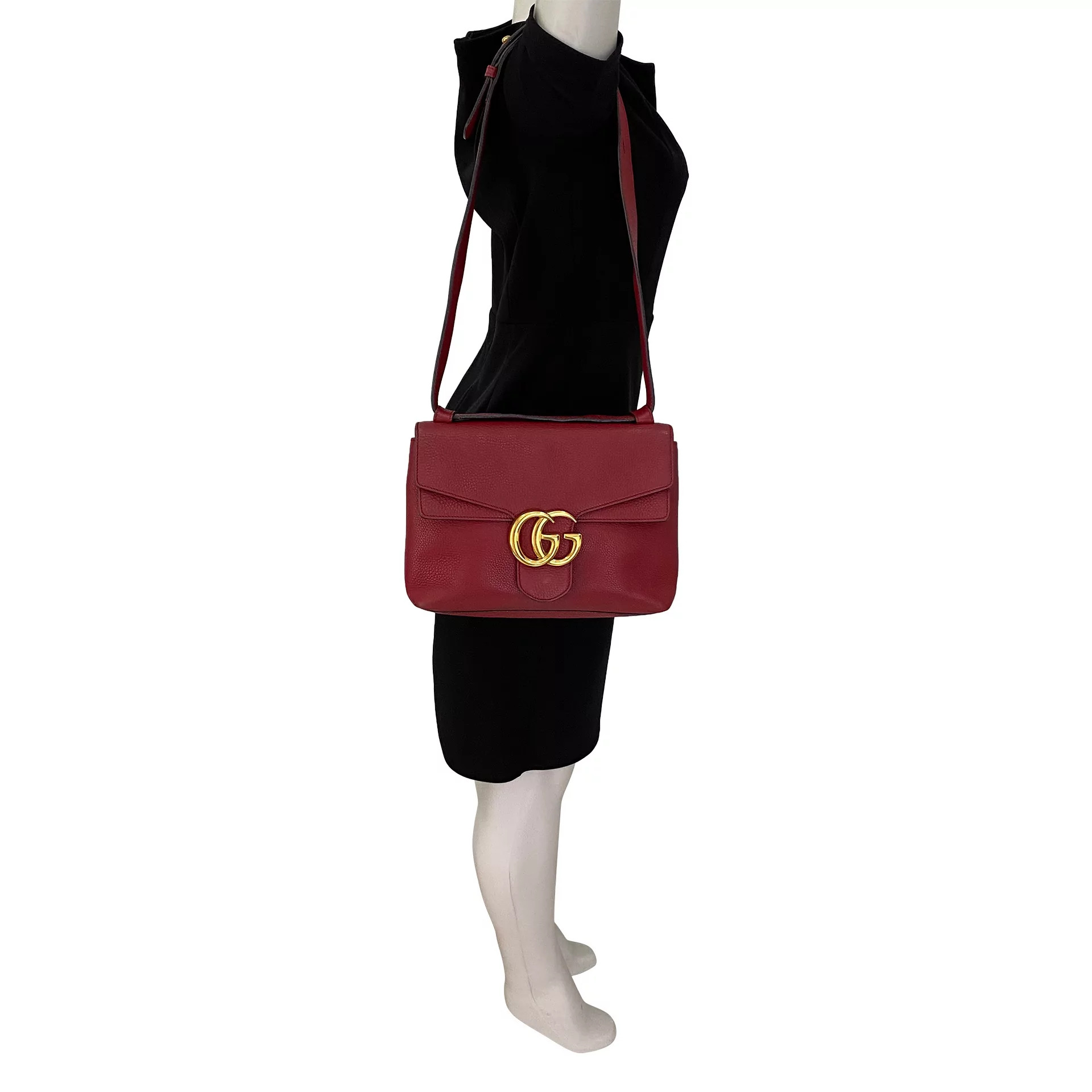 Bolsa Gucci GG Marmont Shoulder Vermelha
