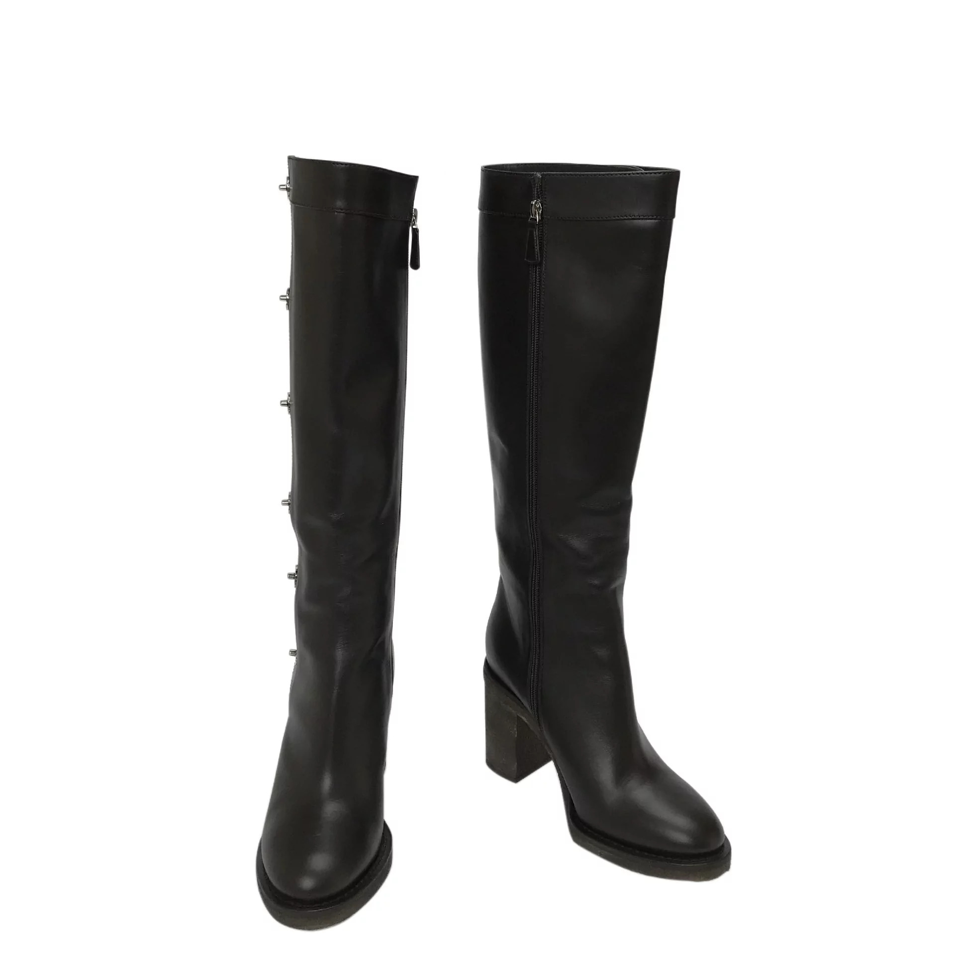 Bota Chanel Cano Longo Marrom