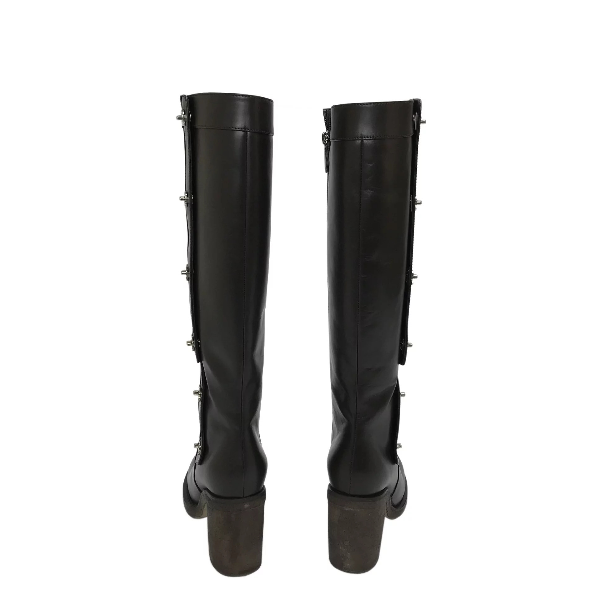 Bota Chanel Cano Longo Marrom