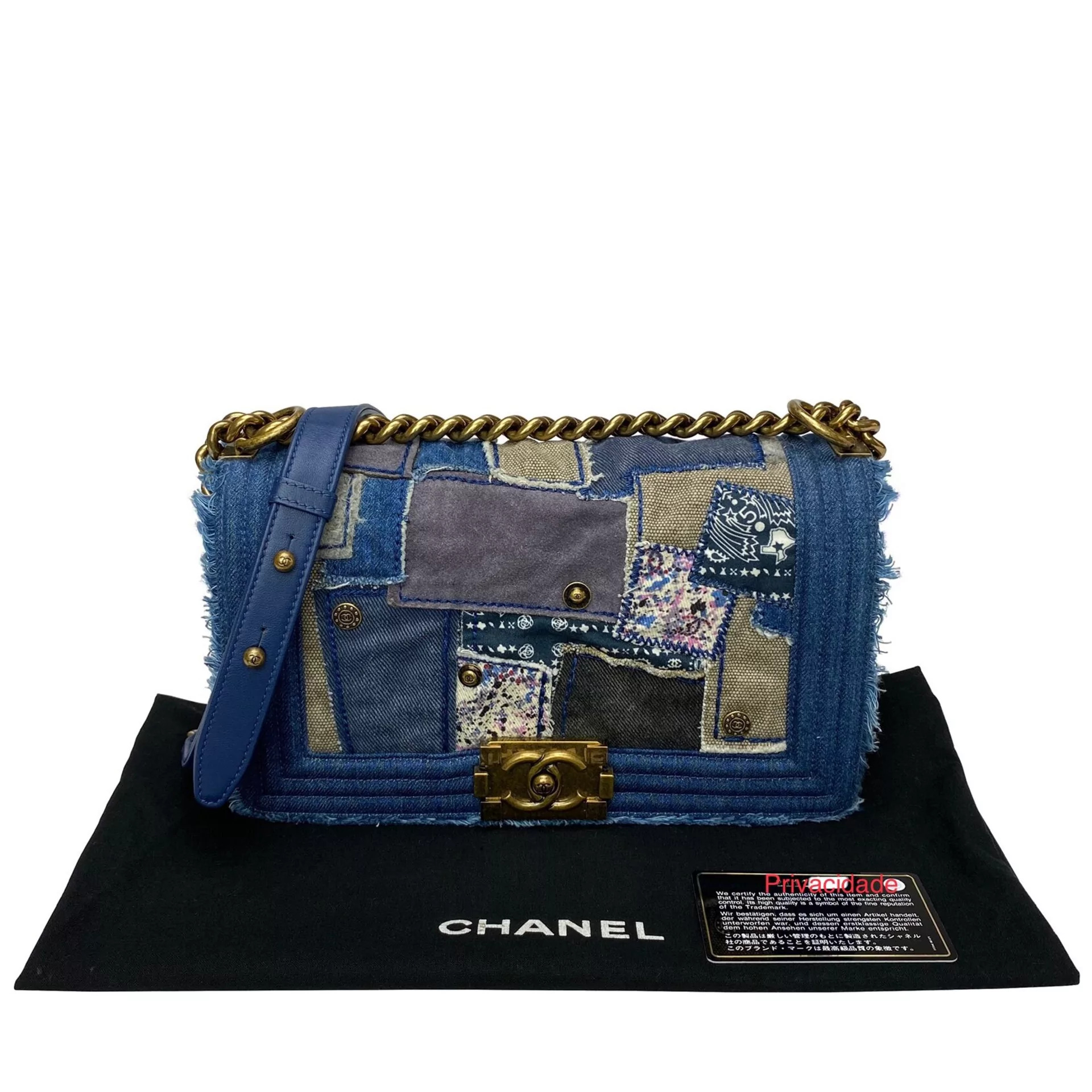 Bolsa Chanel Boy Denim Patchwork