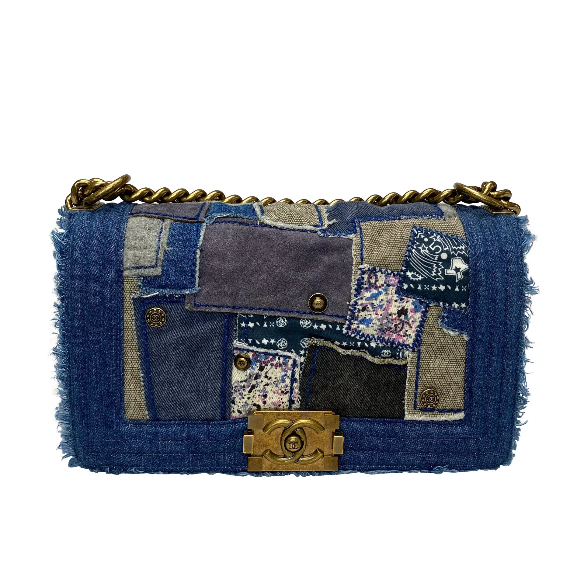 Bolsa Chanel Boy Denim Patchwork