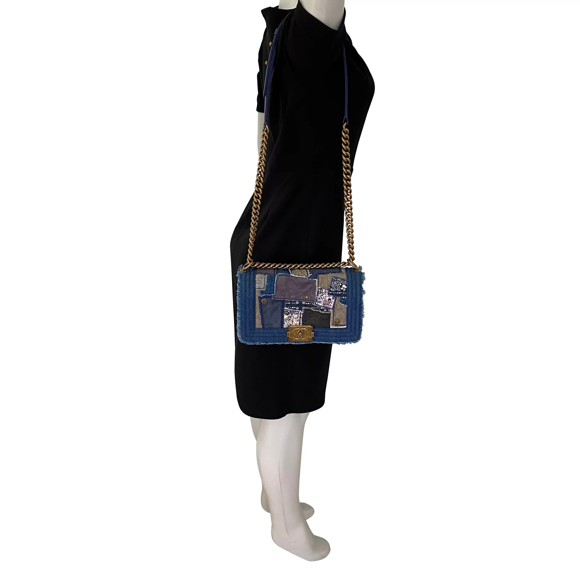 Bolsa Chanel Boy Denim Patchwork
