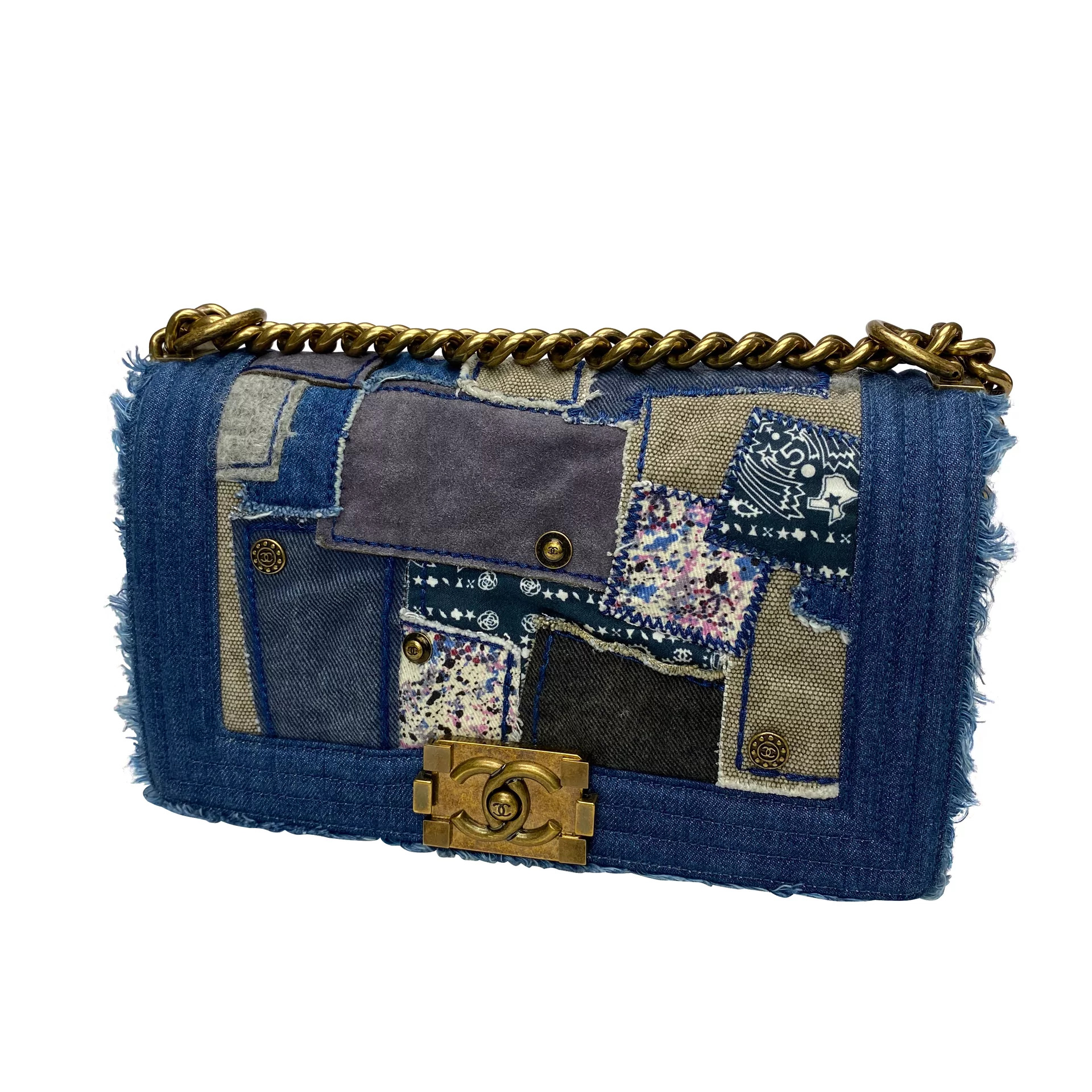 Bolsa Chanel Boy Denim Patchwork
