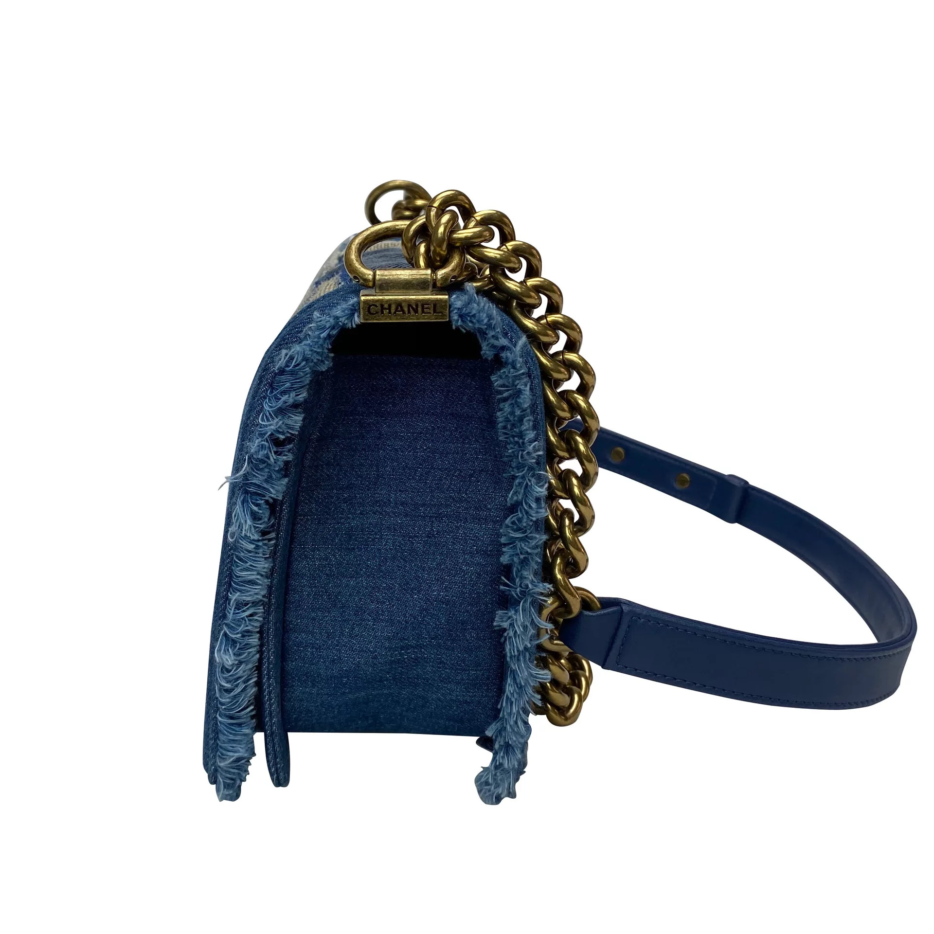 Bolsa Chanel Boy Denim Patchwork