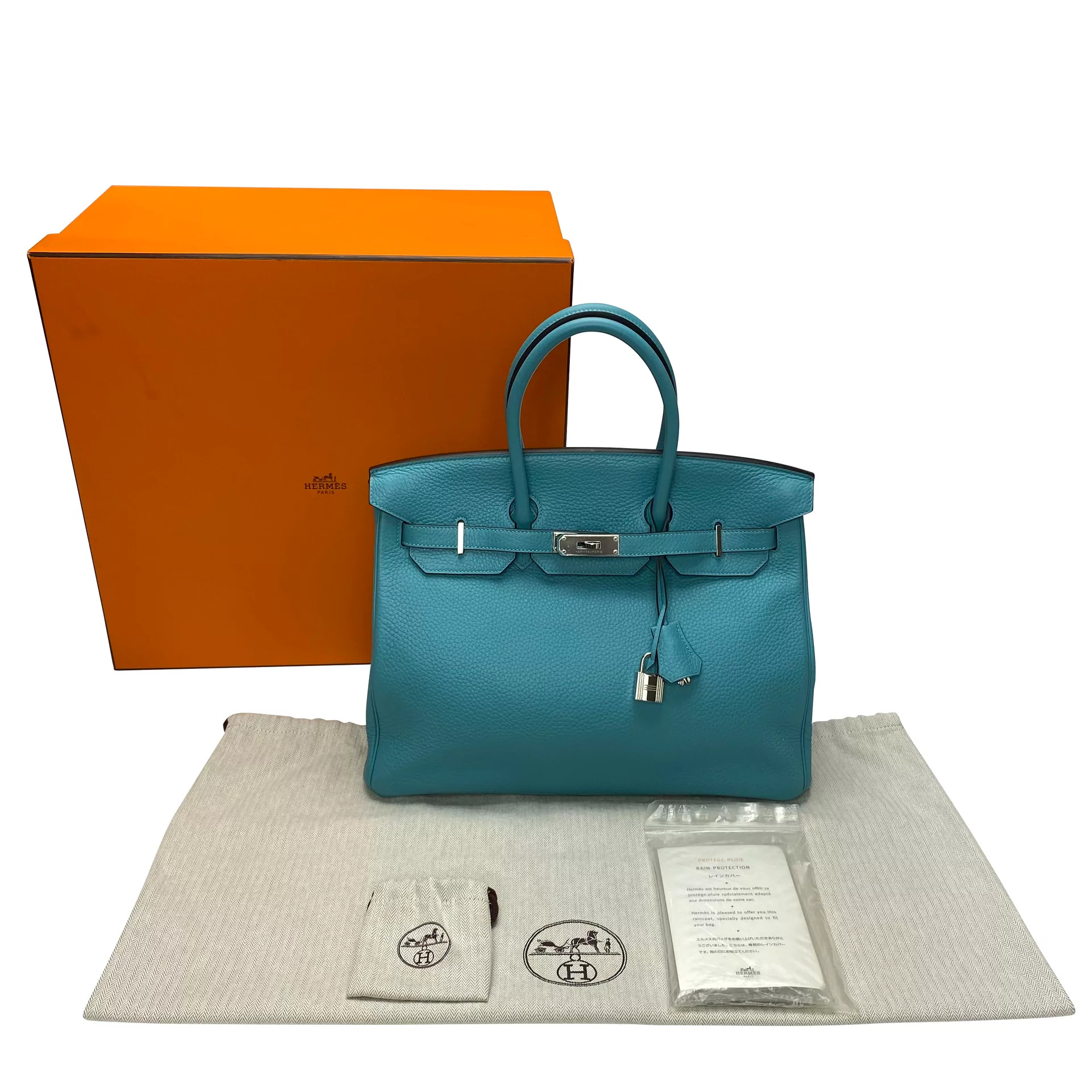 Bolsa Hermès Birkin 35 Togo Blue Atoll