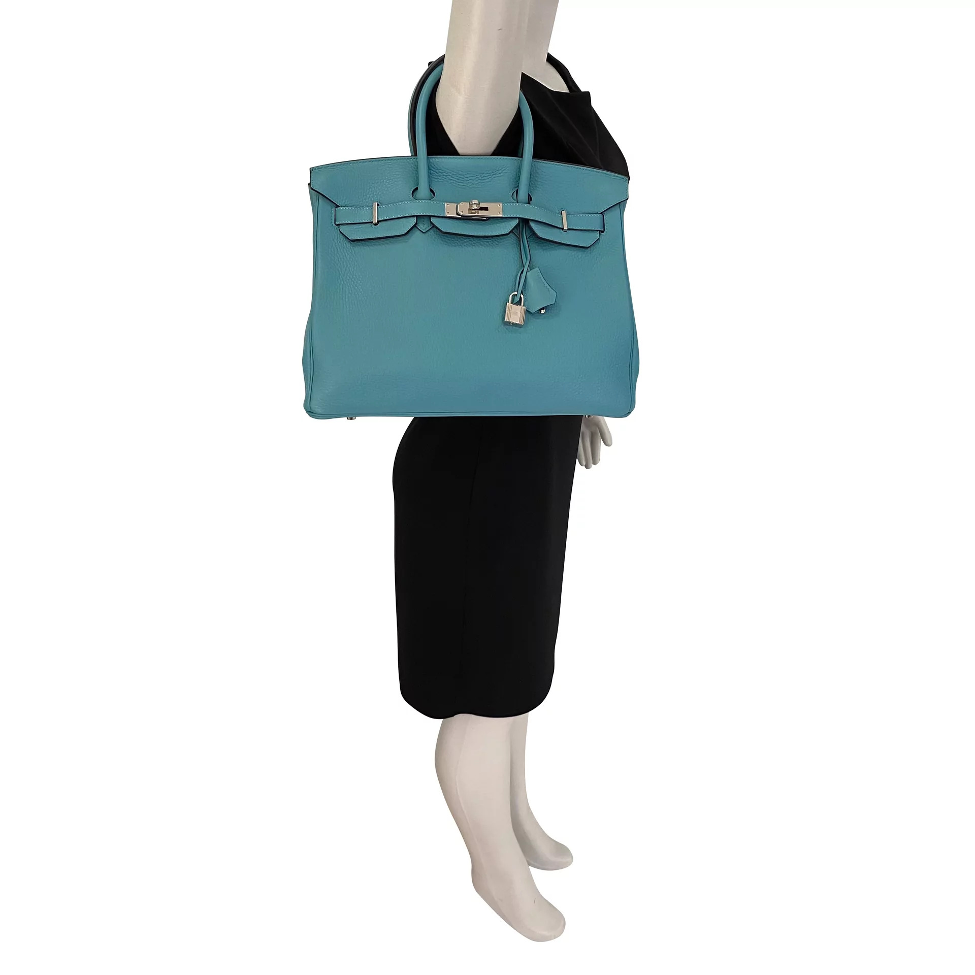 Bolsa Hermès Birkin 35 Togo Blue Atoll